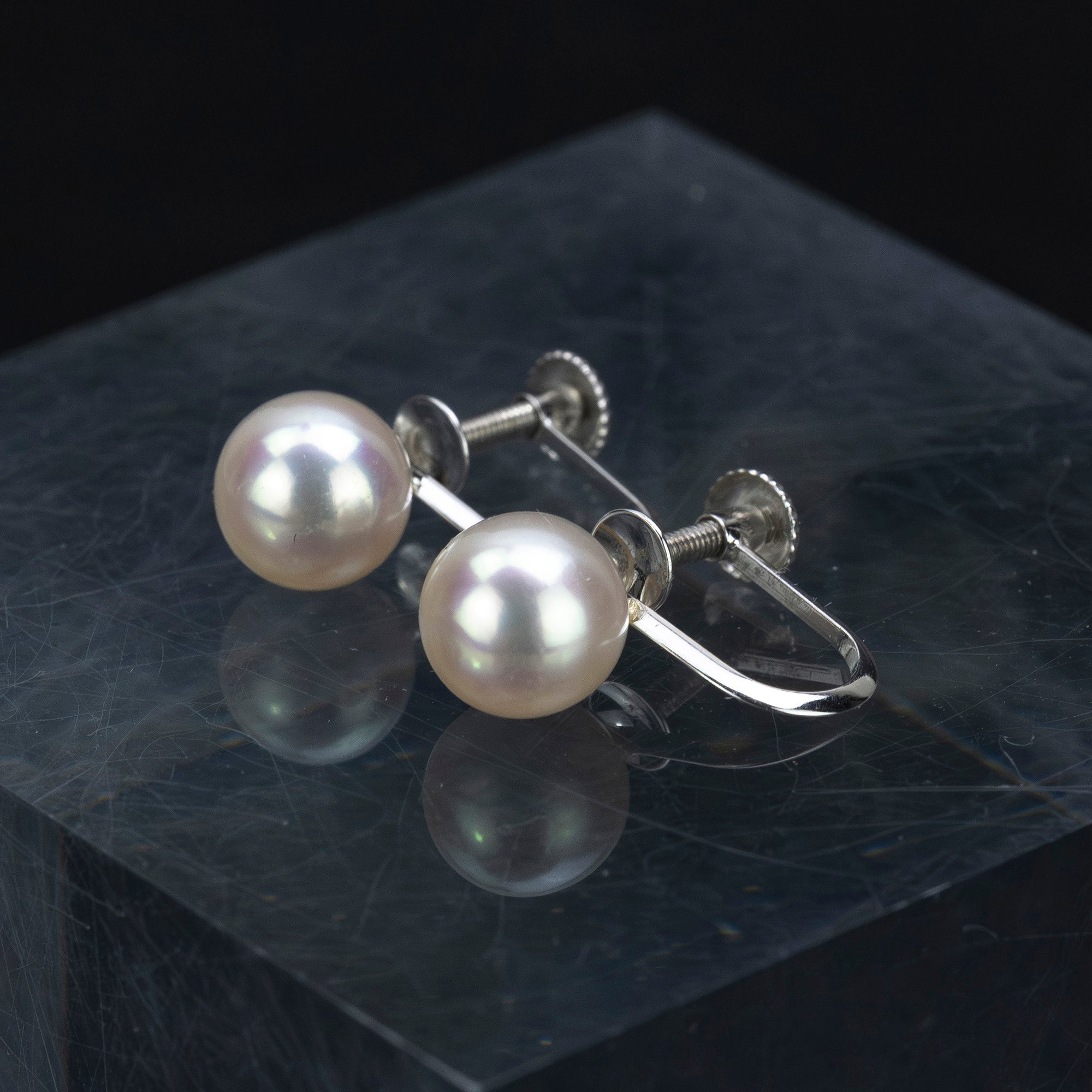 TASAKI 田崎真珠 パールイヤリング K14WG ホワイトゴールド 5mm珠 ケース付き フォーマル アクセサリー 冠婚葬祭