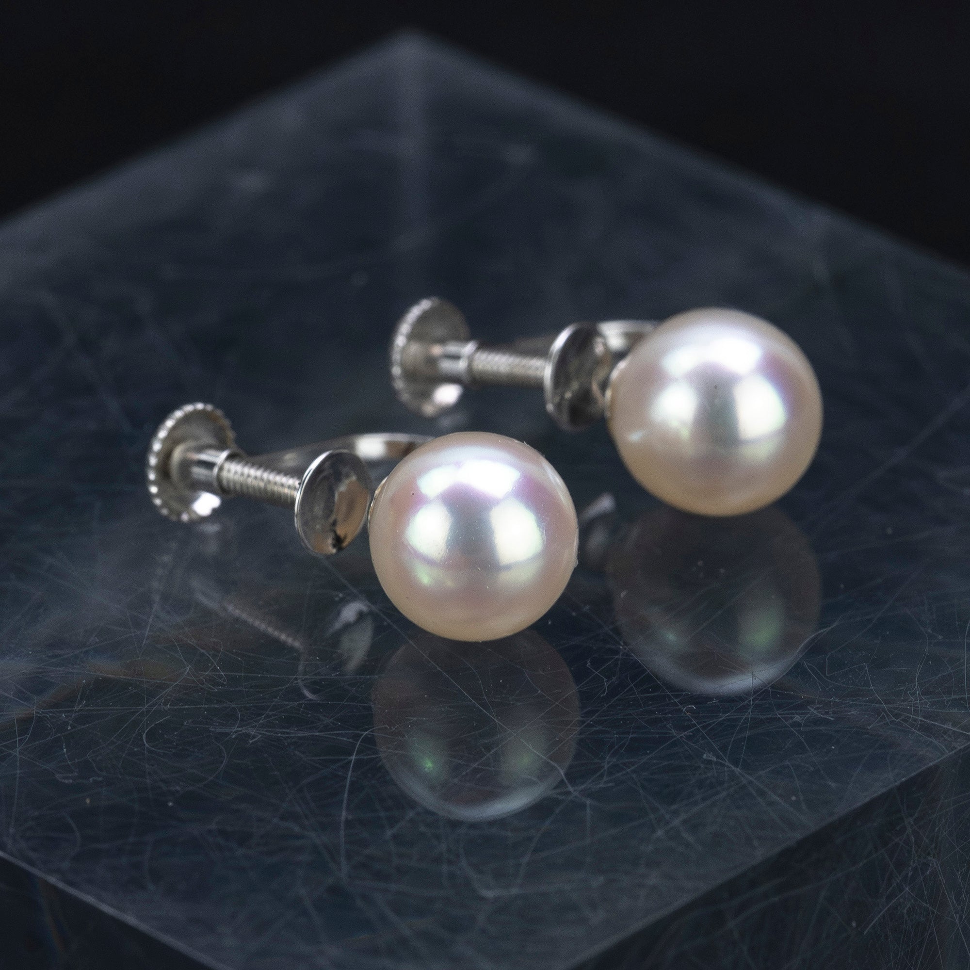 TASAKI 田崎真珠 パールイヤリング K14WG ホワイトゴールド 5mm珠 ケース付き フォーマル アクセサリー 冠婚葬祭