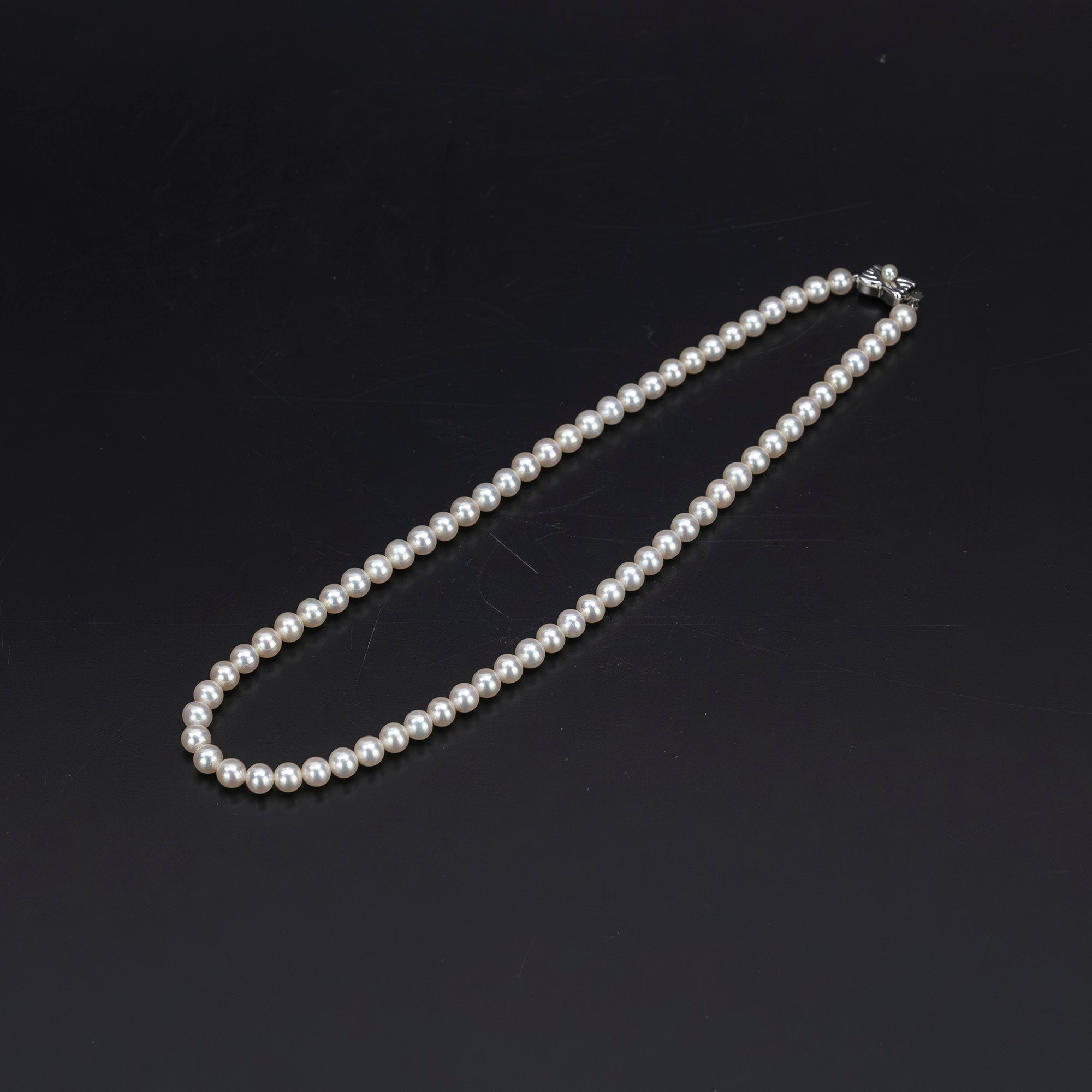 TASAKI 田崎真珠 パールネックレス リボンモチーフクラスプ ケース付き 5mm珠 ホワイト系 フォーマル アクセサリー 冠婚葬祭