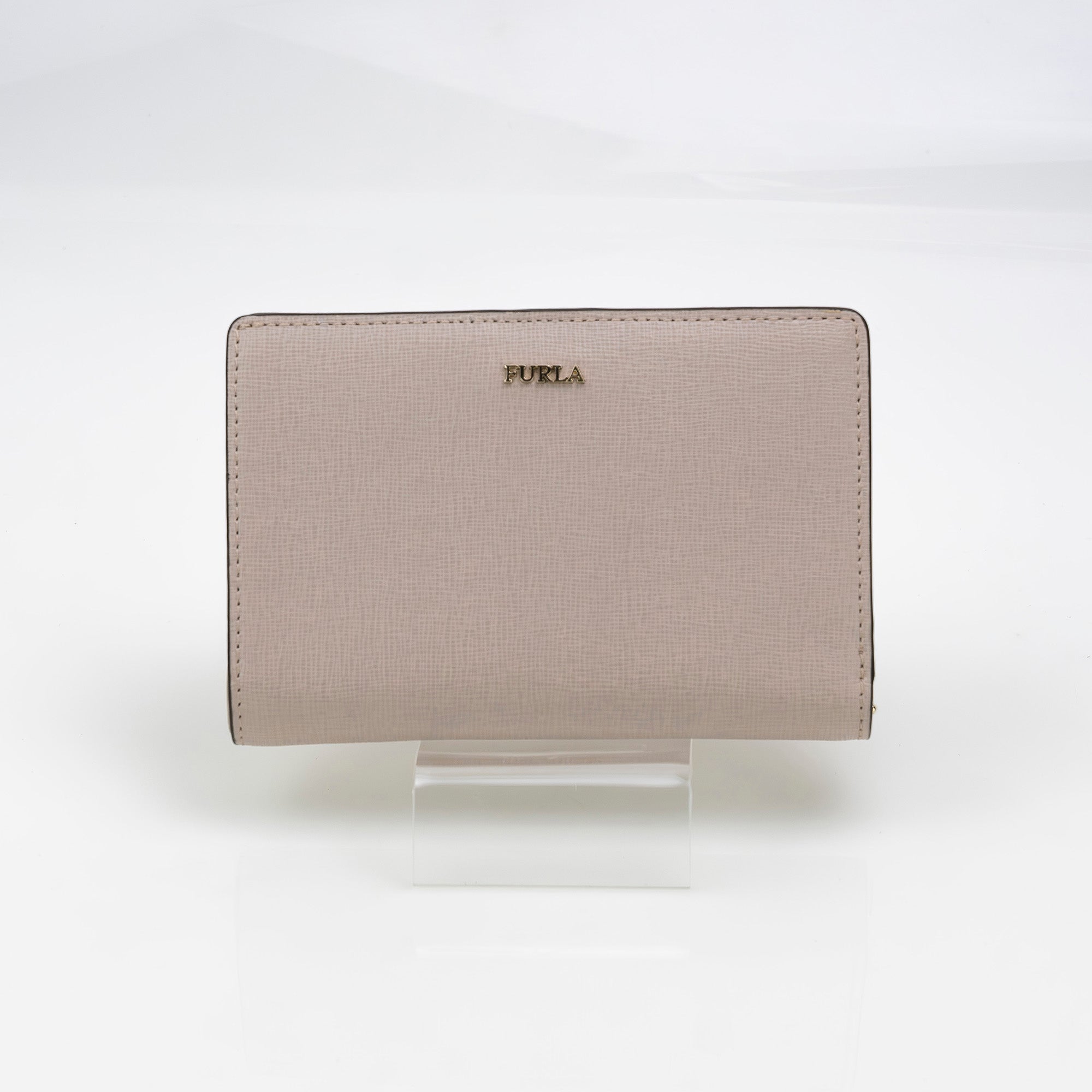 フルラ FURLA バビロン 二つ折り 財布 ダリアベージュ サフィアーノレザー コンパクトウォレット 【箱・保存袋付】