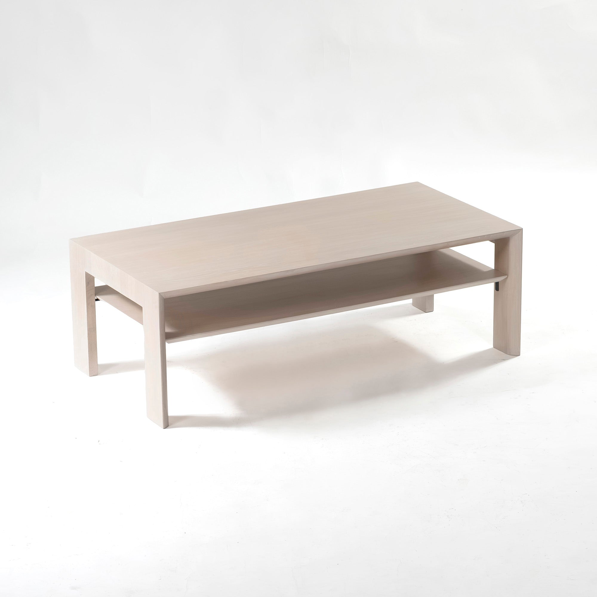 センターテーブル カリモク Karimoku TU4253 オーク材 シアーホワイト 幅120 ローテーブル 棚付き リビングテーブル ナチュラル 和モダン