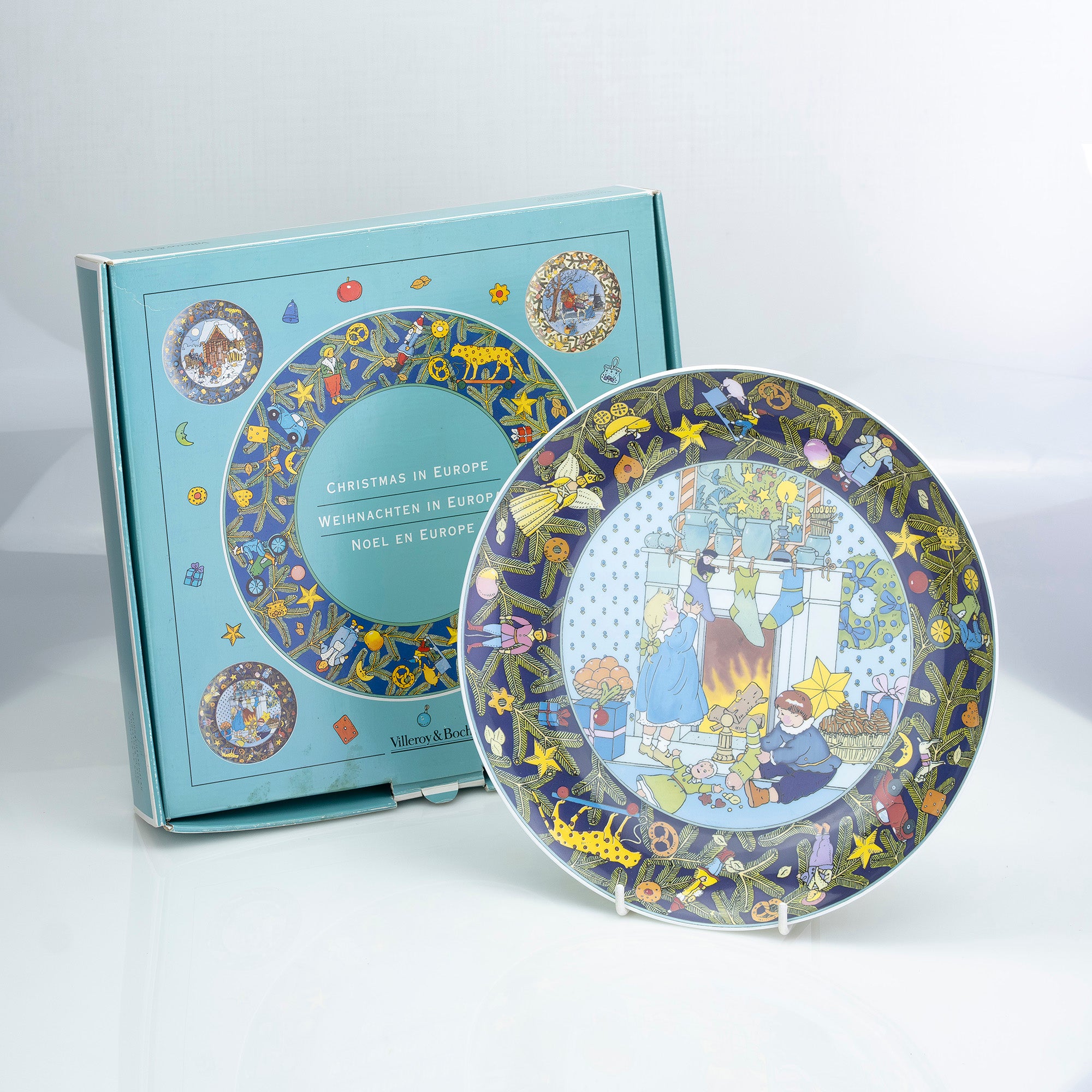 ビレロイ＆ボッホ Villeroy&Boch 壁掛け 飾り皿 「クリスマス イン ヨーロッパ イギリス」 27cm 箱付 ウォールプレート インテリア雑貨