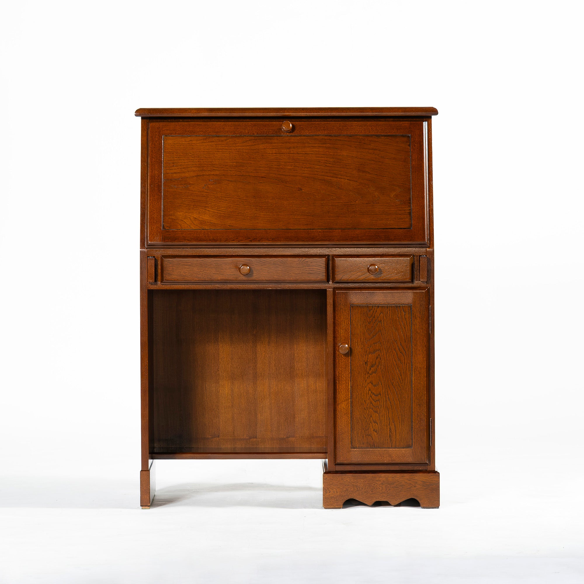 ライティングビューロー 越後民芸 オーク材 日本製 国産家具 民芸家具 ライティングデスク 収納家具 書斎机 クラシック 英国 カントリー