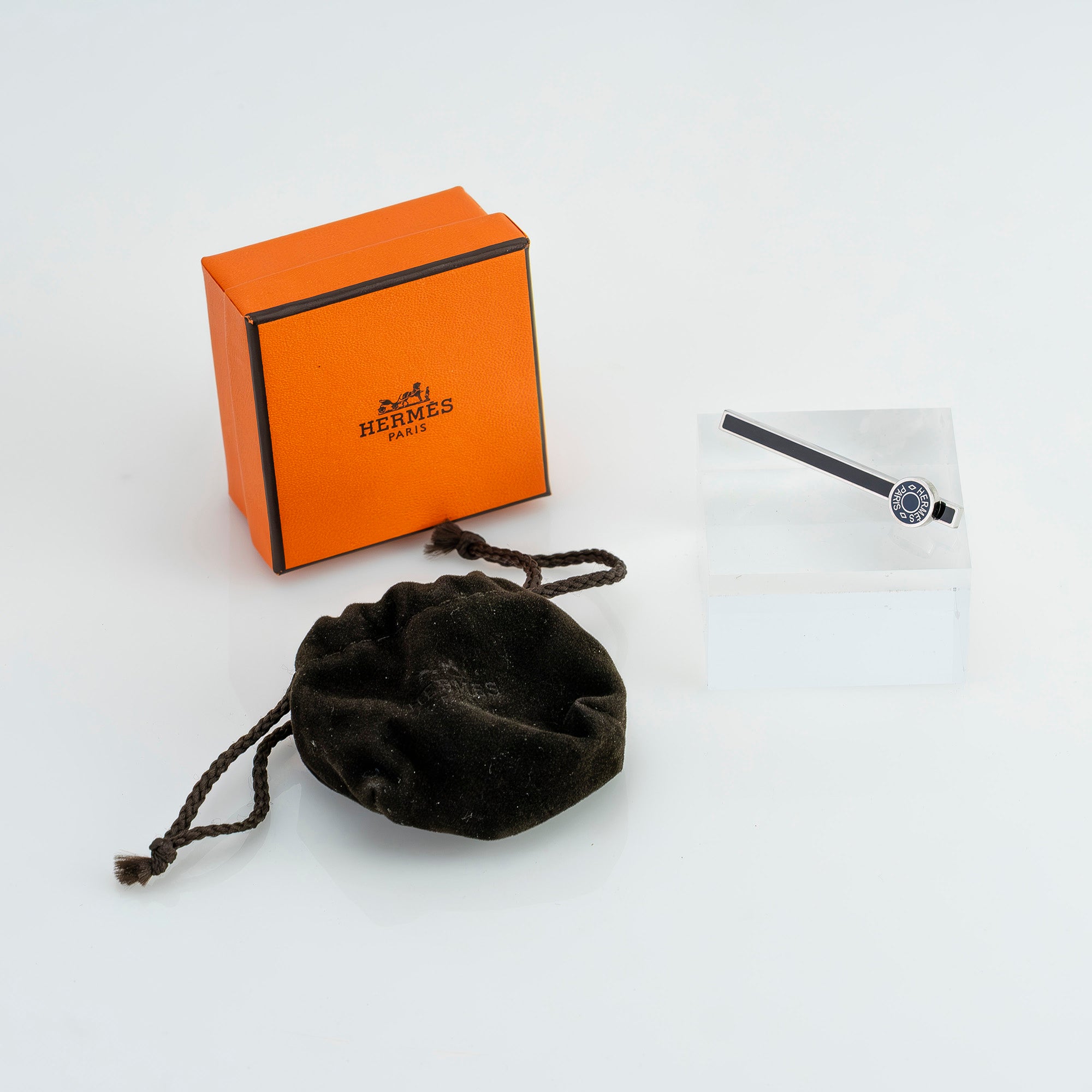 エルメス HERMES  セリエ タイバー タイピン タイクリップ パラジウムプレーテッド メンズ ビジネス フォーマル 小物【箱・保存袋付】