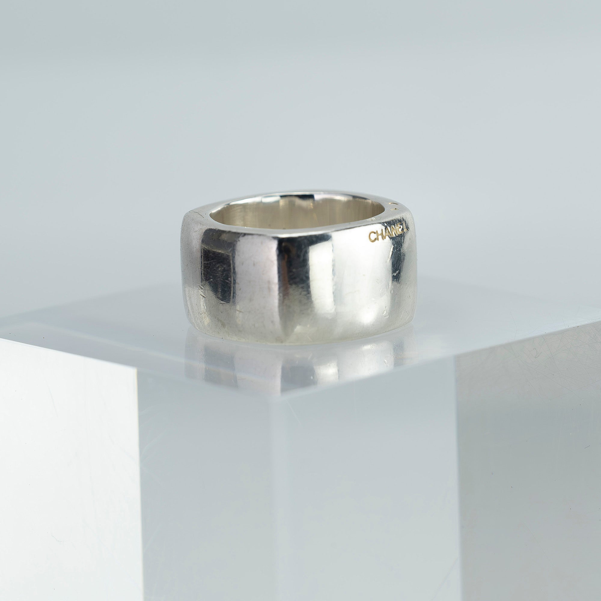 シャネル CHANEL ロゴ リング シルバー925 約15号 指輪 シルバーアクセサリー ヴィンテージ ブランドアクセサリー