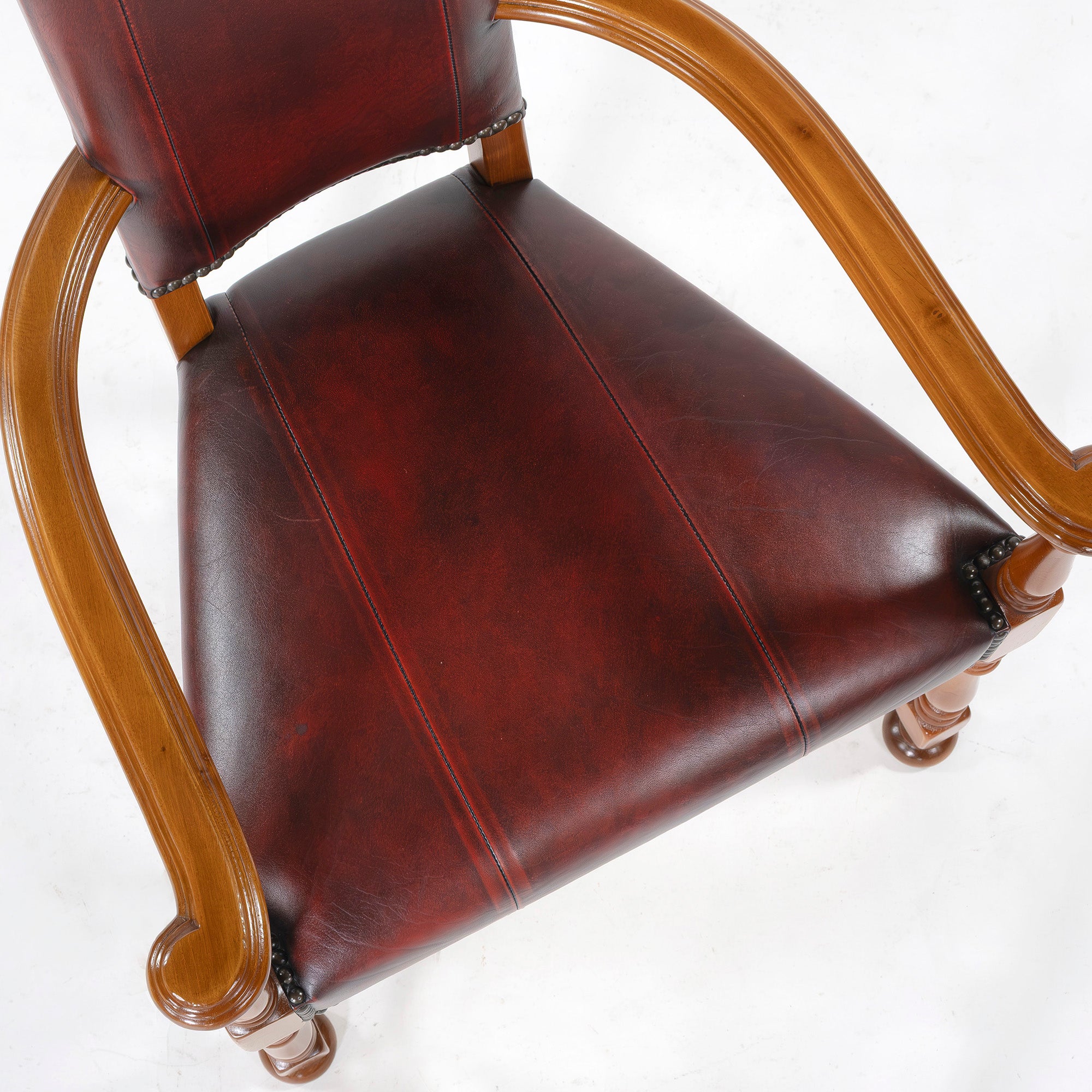 ダイニングチェア バロッサバレンティ VARO,S.A. VALENTI カクトワールチェア ウォールナット 本革(4) スペイン アームチェア アンティーク