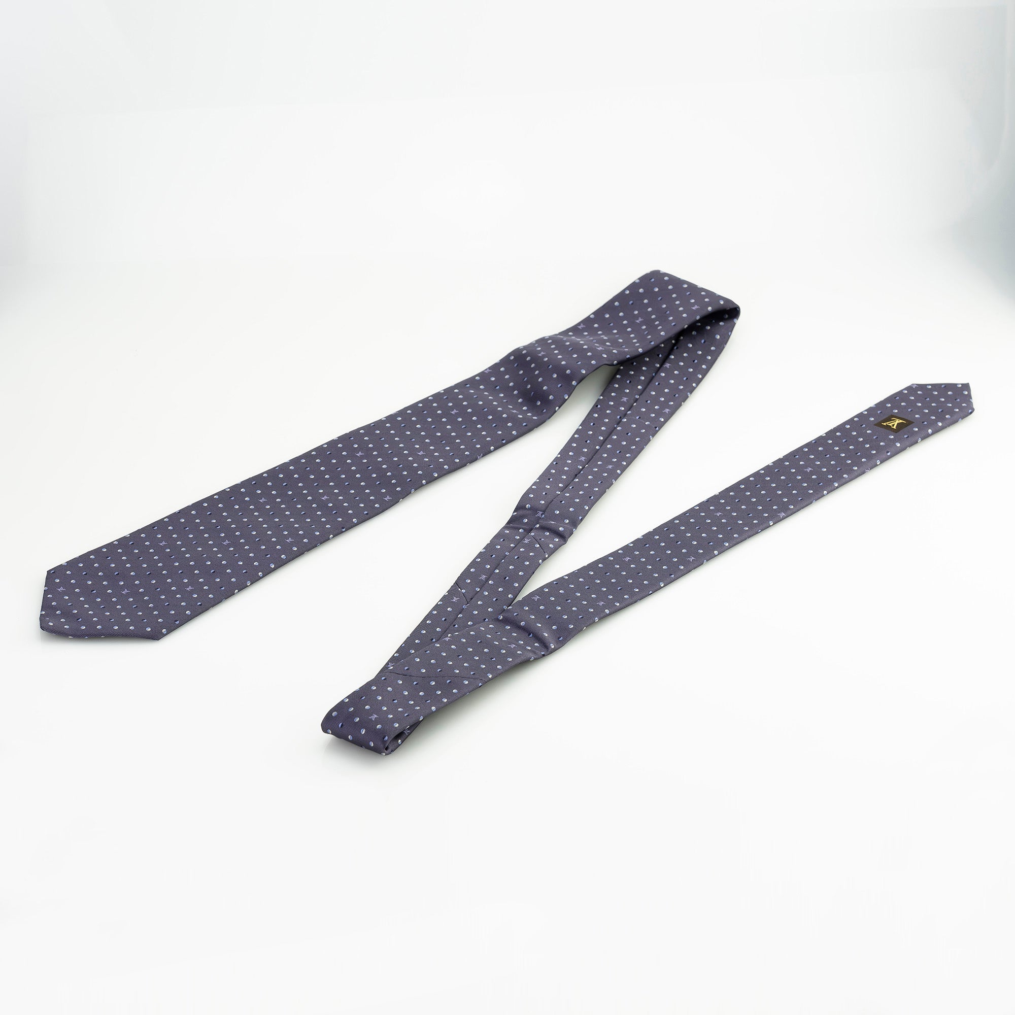 ルイヴィトン LOUIS VUITTON ネクタイ ドット柄 パープル系 モノグラム