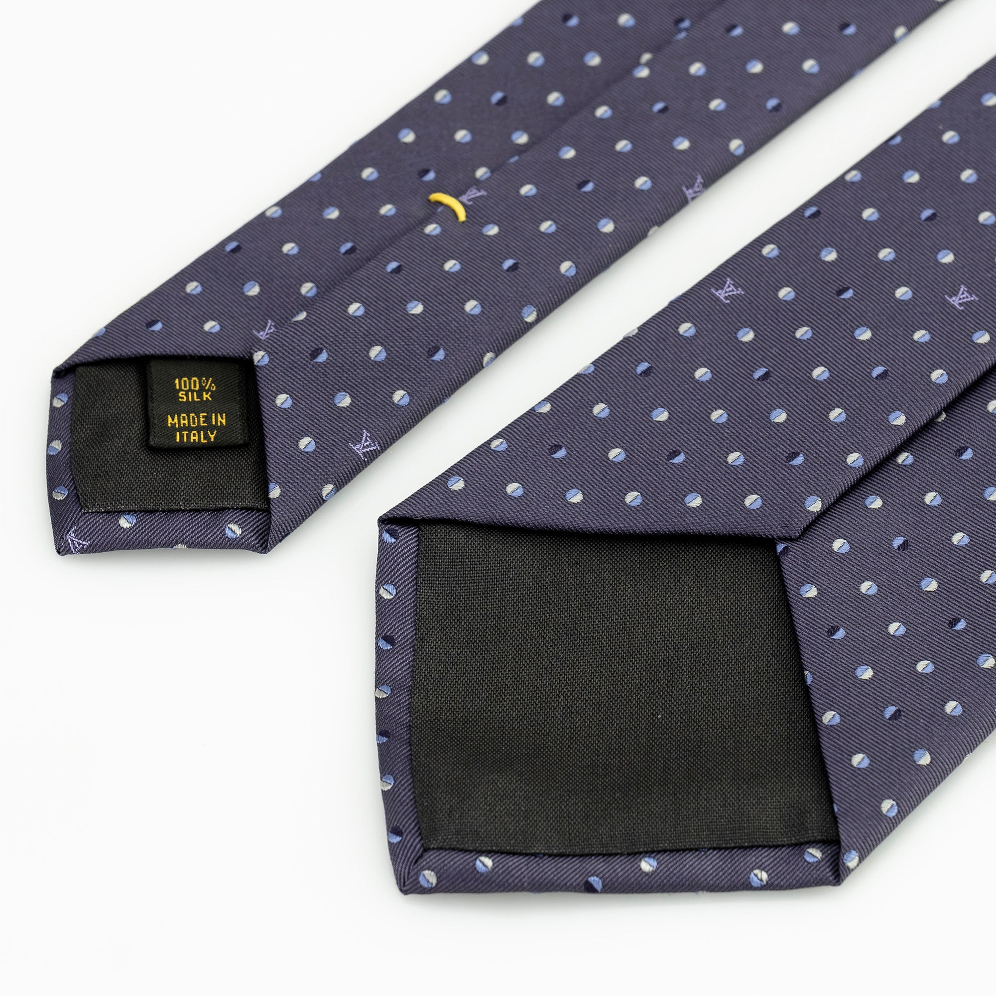 ルイヴィトン LOUIS VUITTON ネクタイ ドット柄 パープル系 モノグラム ロゴ 総柄 シルク100％【箱付】