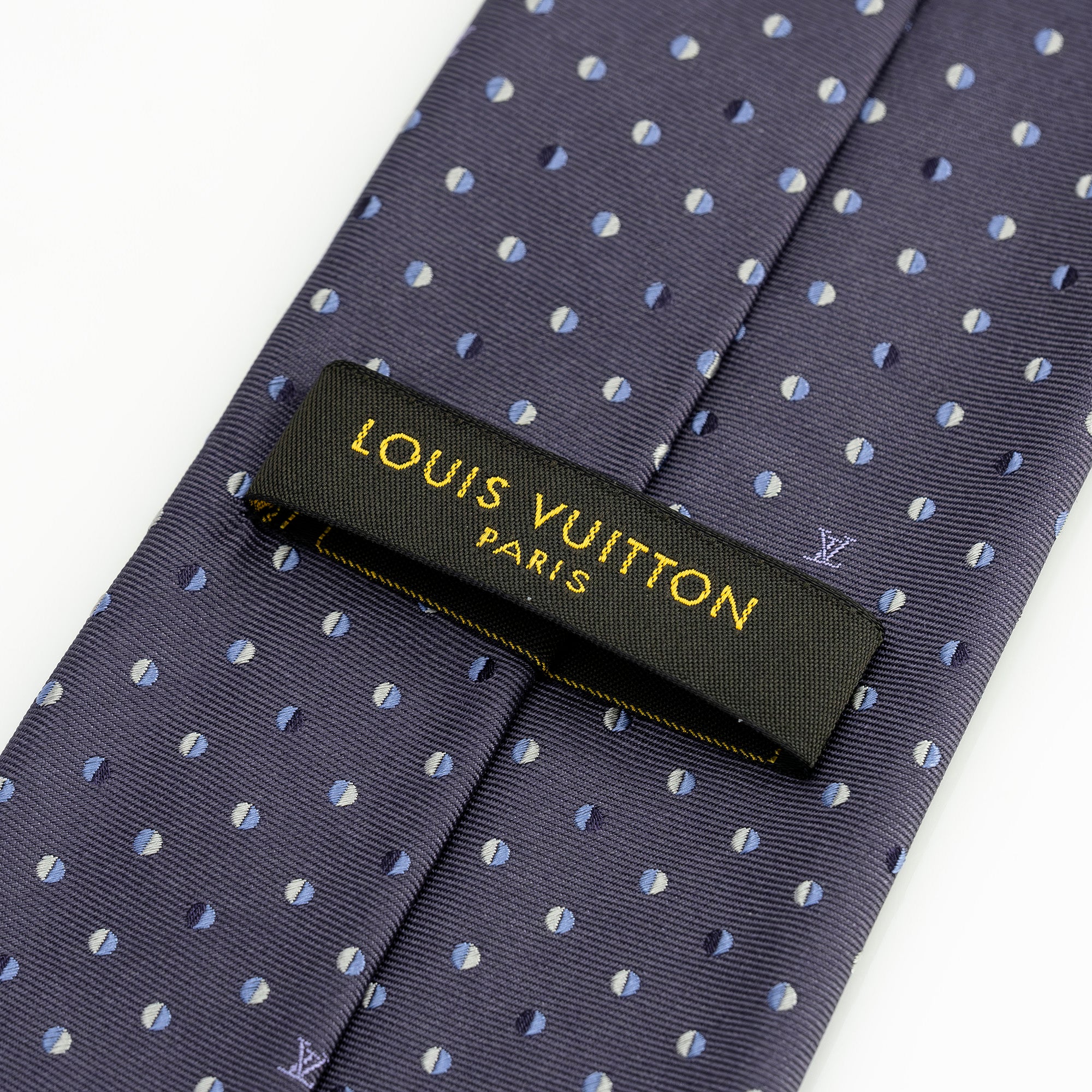 ルイヴィトン LOUIS VUITTON ネクタイ ドット柄 パープル系 モノグラム ロゴ 総柄 シルク100％【箱付】