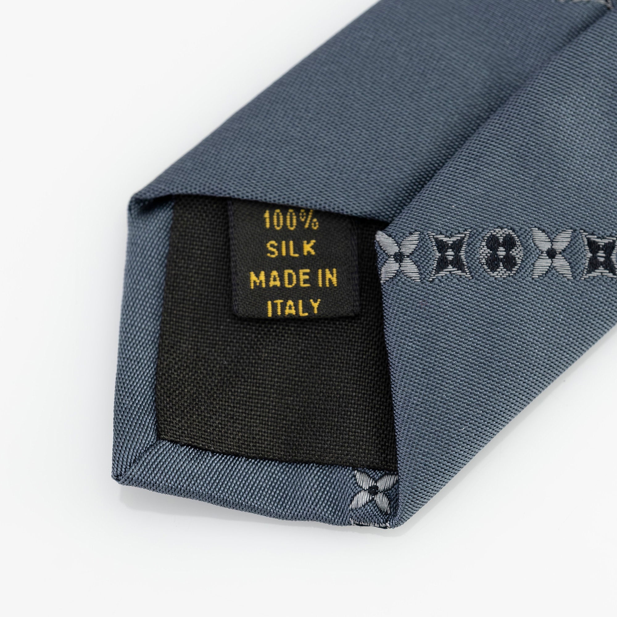 ルイヴィトン LOUIS VUITTON ネクタイ シルク100％ ブルーグレー