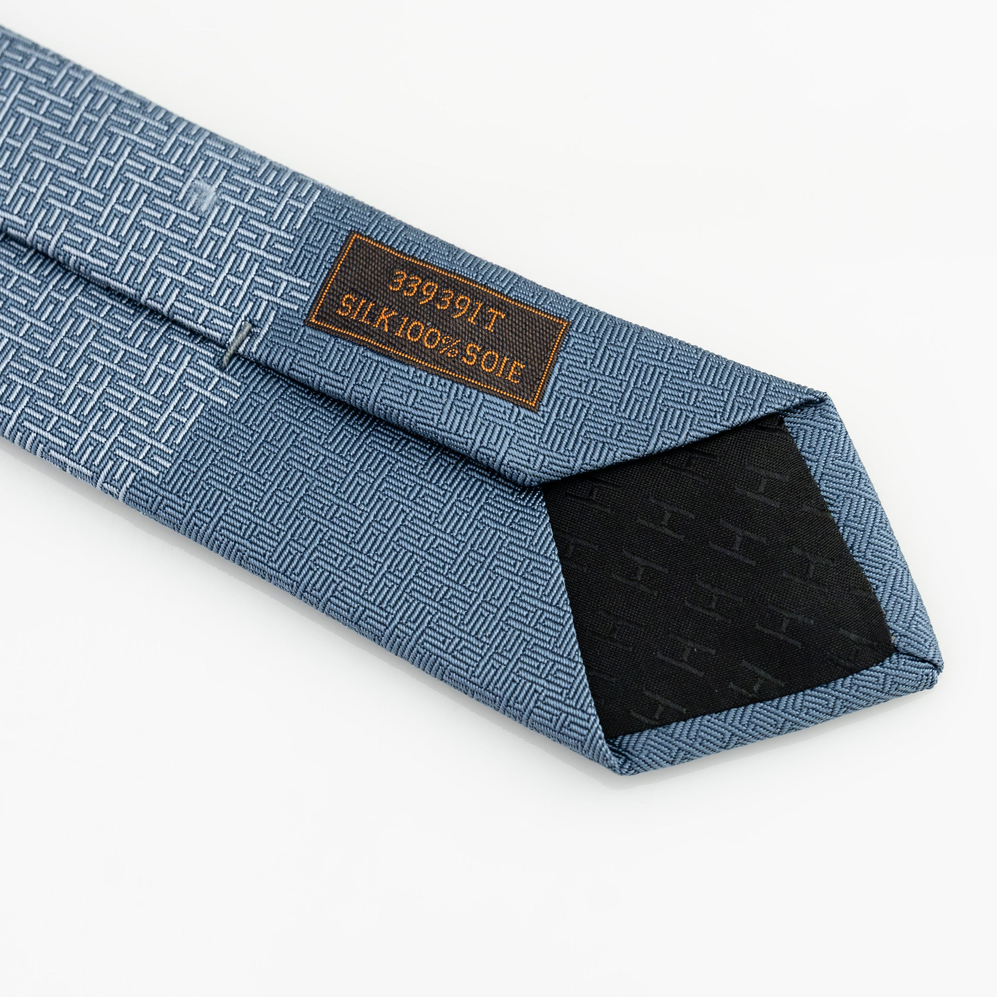 エルメス HERMES ネクタイ ブルー系 幾何学模様 Hロゴ 総柄 シルク100％ タグ付き  メンズ ブランドネクタイ 高級小物 フランス製【箱付】