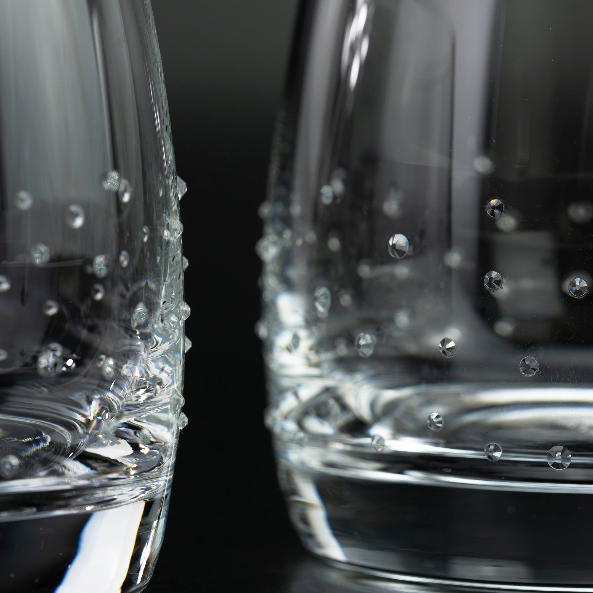 Swarovski Crystal Glass Tumbler Set of 2, Clear, Modern Design, Excellent Condition (Box Included)