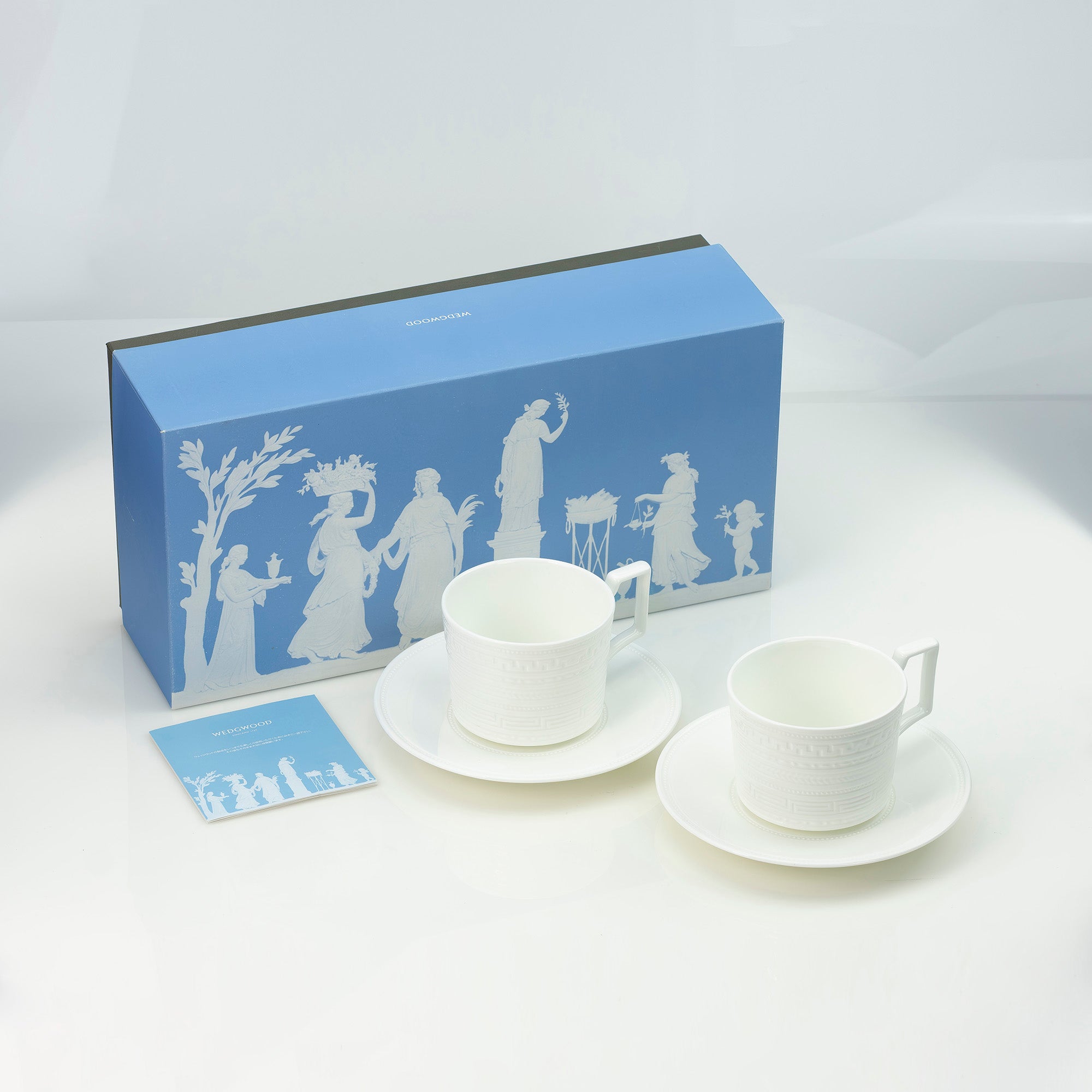 ウェッジウッド インタグリオ WEDGWOOD INTAGLIO ティーカップ＆ソーサー ホワイト 英国食器【箱付】