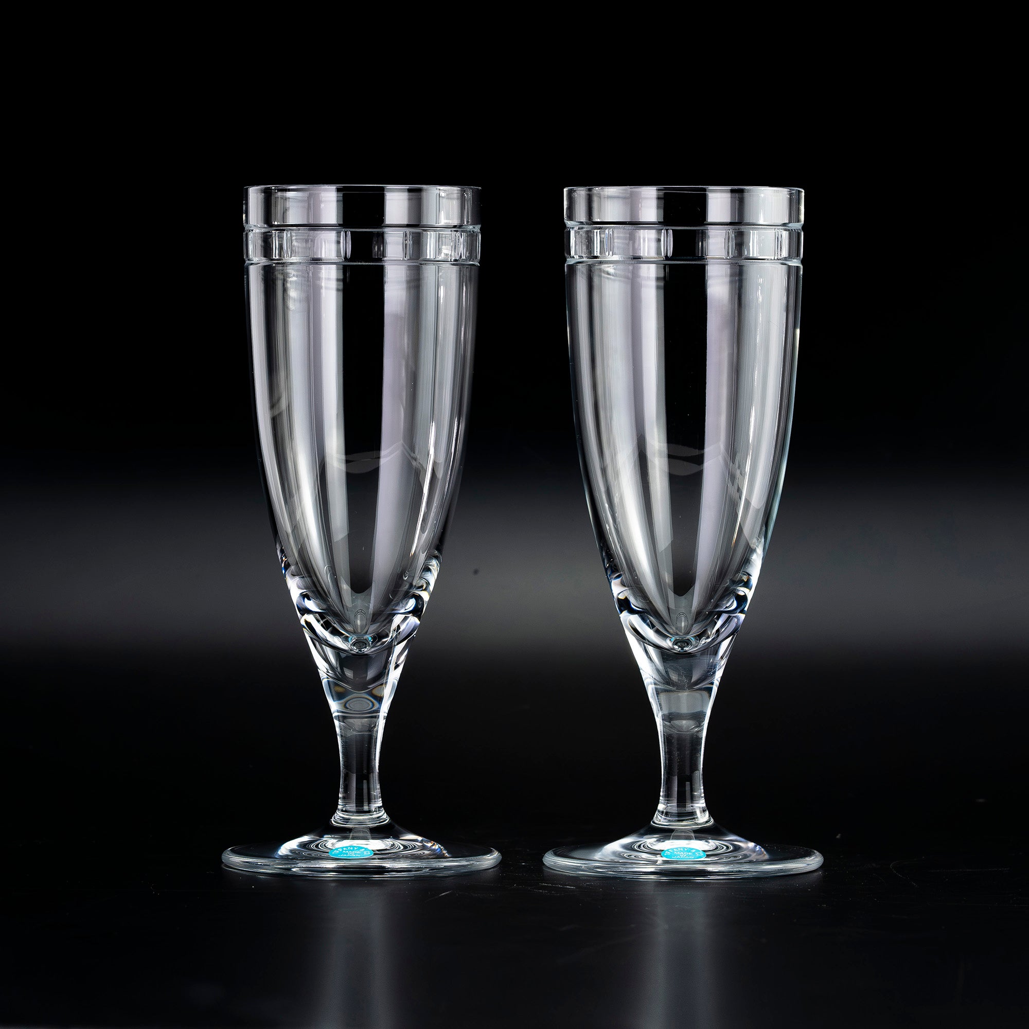 ティファニー TIFFANY＆Co. アトラス ピルスナーグラス ペア 日本製 クリスタル ローマ数字カット ガラス ビアグラス 【箱付】(1)