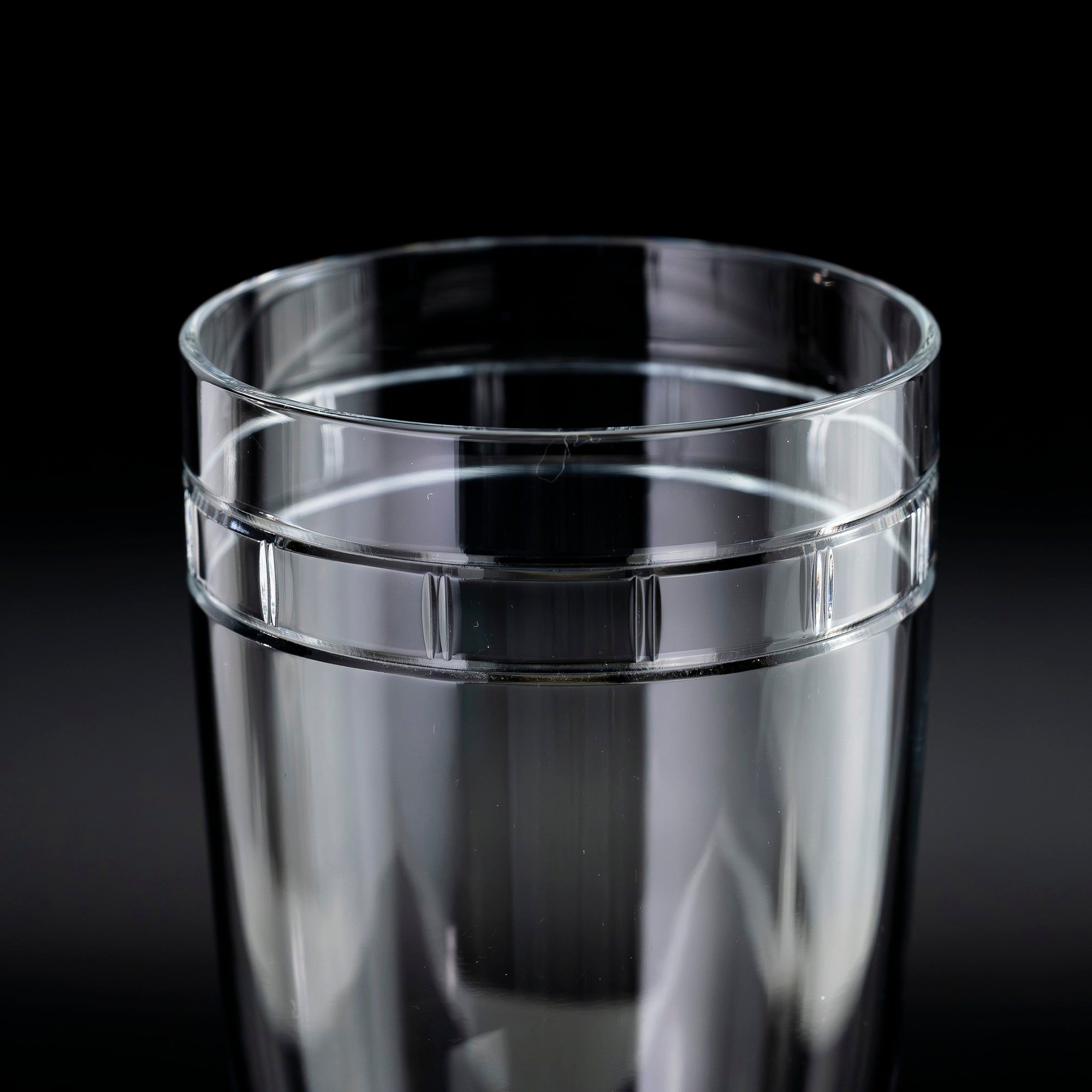 ティファニー TIFFANY＆Co. アトラス ピルスナーグラス ペア 日本製 クリスタル ローマ数字カット ガラス ビアグラス 【箱付】(1)