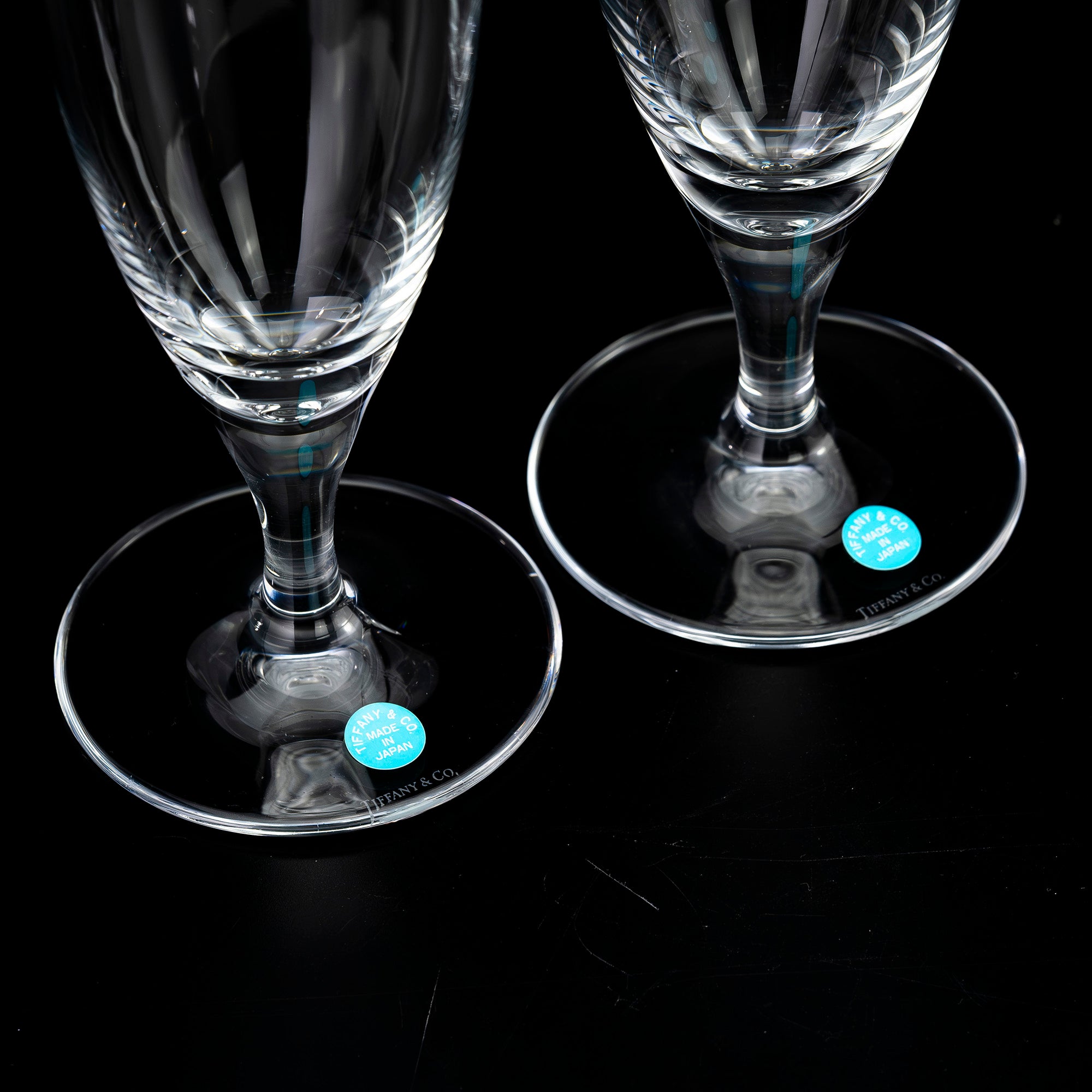 ティファニー TIFFANY＆Co. アトラス ピルスナーグラス ペア 日本製 クリスタル ローマ数字カット ガラス ビアグラス 【箱付】(1)