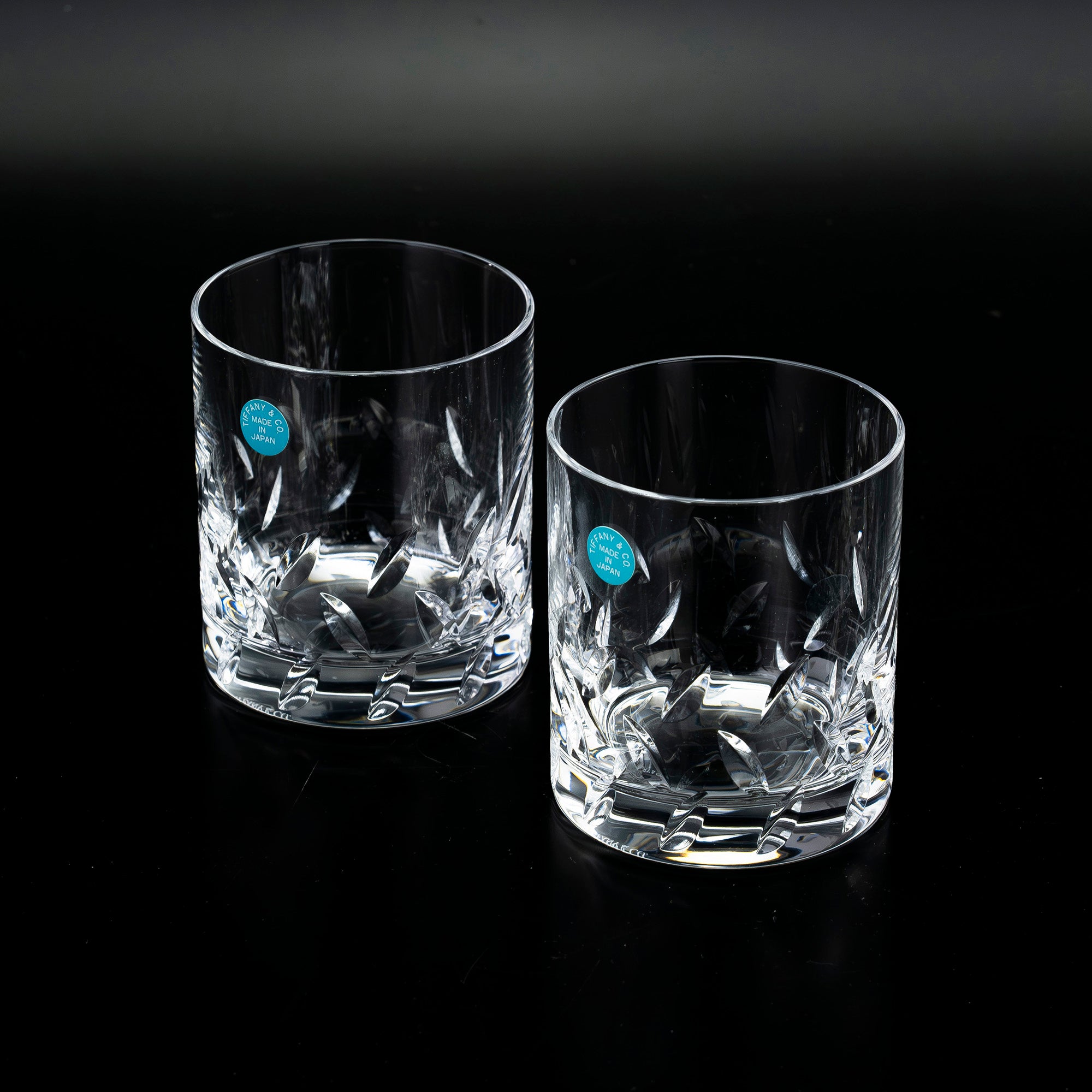 ティファニー TIFFANY＆Co.  ロックグラス ペア 日本製 クリスタル カットグラス タンブラー【箱付】