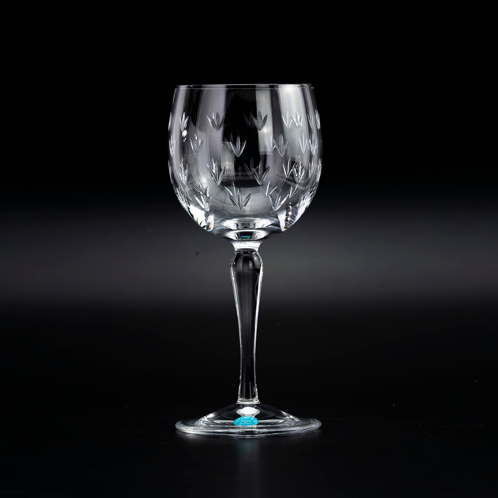 ティファニー TIFFANY & Co. フローレット クリスタルワイングラス ペア 花模様 エッチング 美品【箱付】