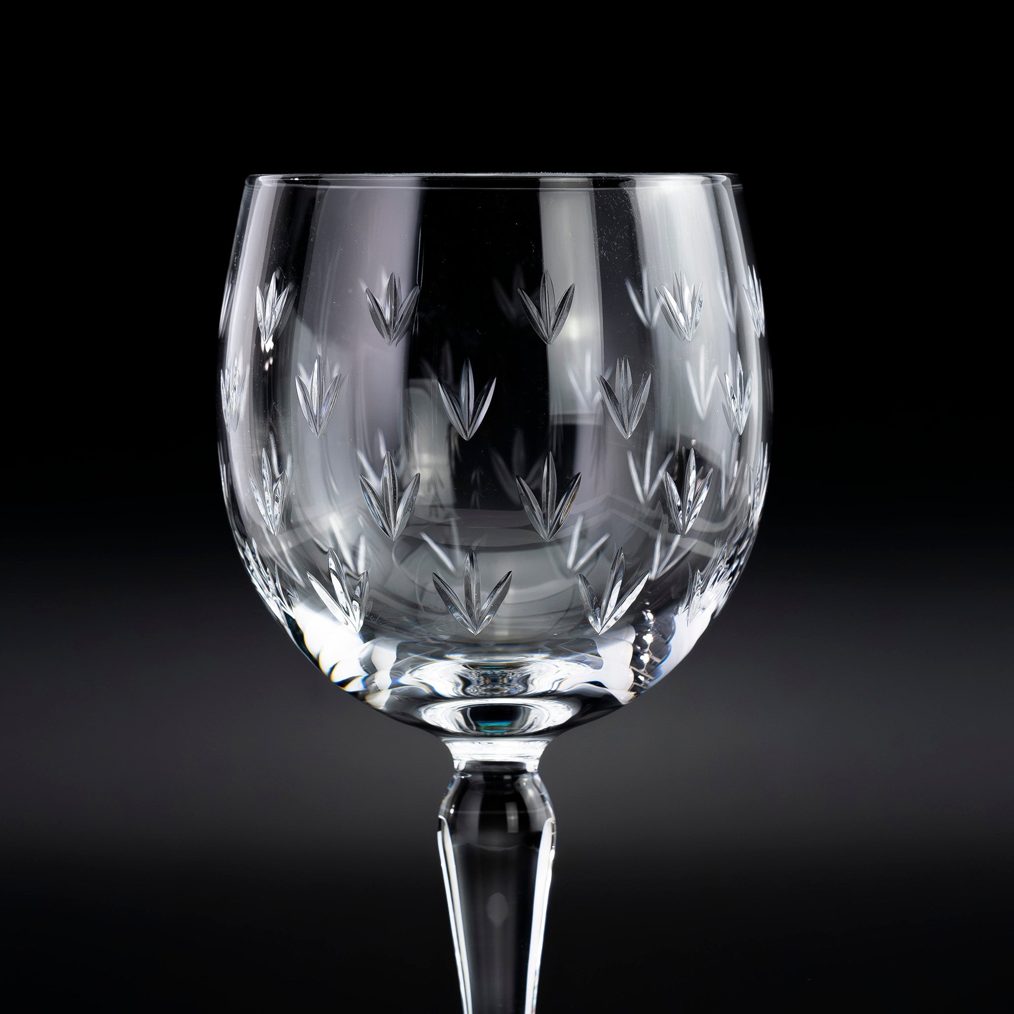 ティファニー TIFFANY & Co. フローレット クリスタルワイングラス ペア 花模様 エッチング 美品【箱付】