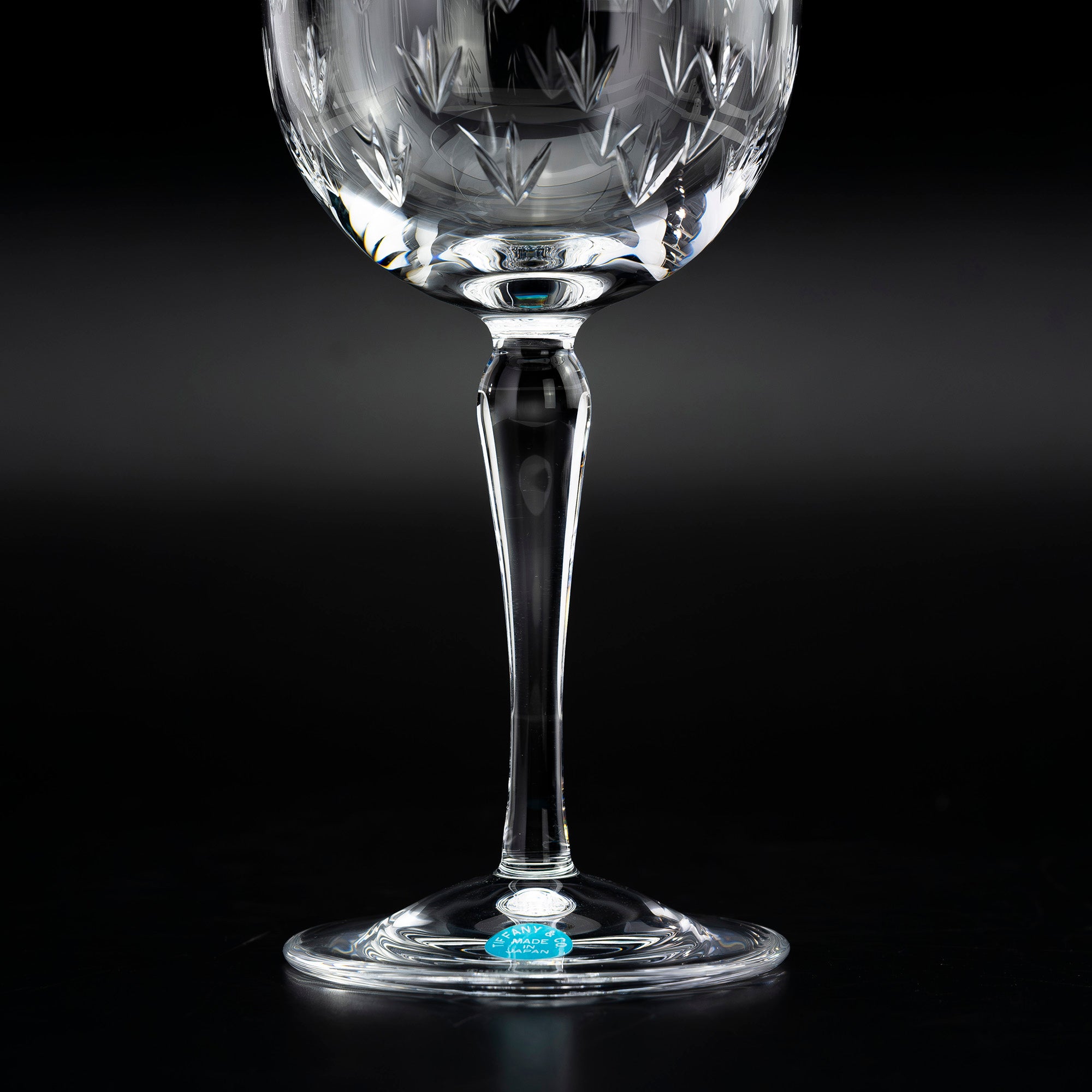 ティファニー TIFFANY & Co. フローレット クリスタルワイングラス ペア 花模様 エッチング 美品【箱付】