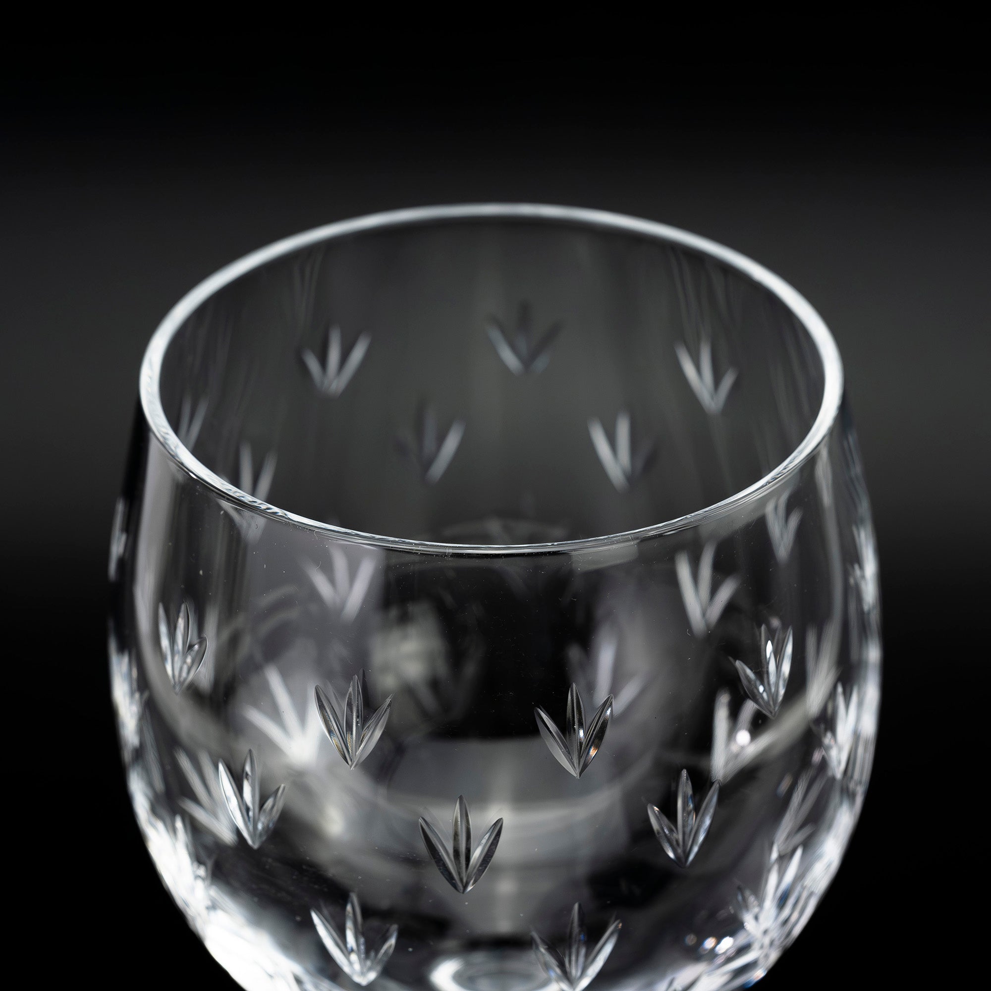 ティファニー TIFFANY & Co. フローレット クリスタルワイングラス ペア 花模様 エッチング 美品【箱付】