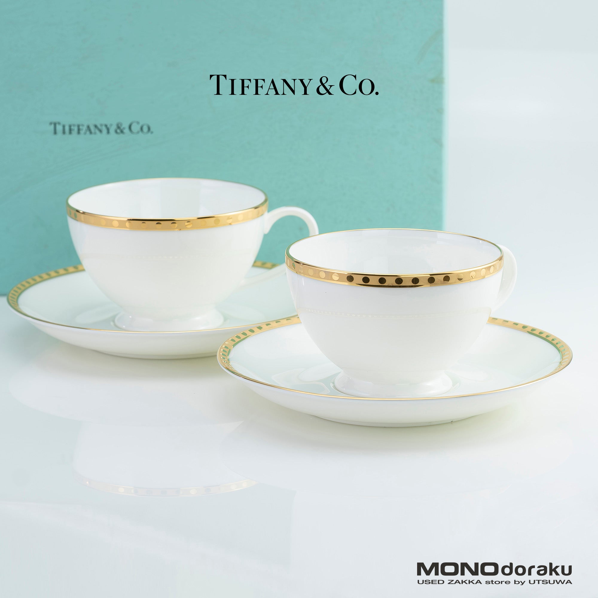 ティファニー TIFFANY&Co. ゴールドバンド カップ＆ソーサー ティーカップ セット【箱付】