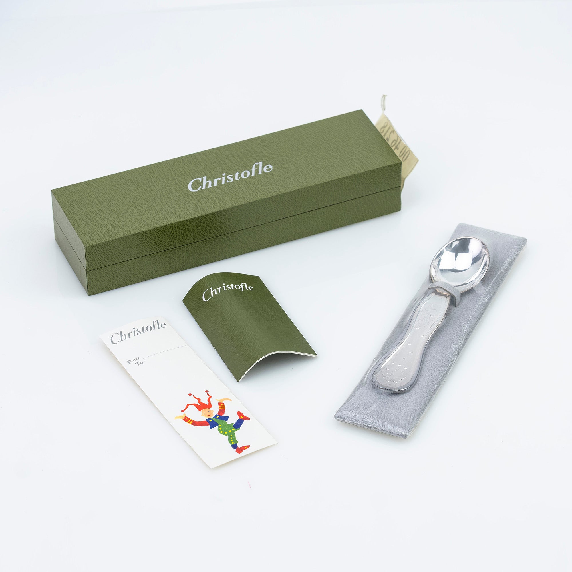 クリストフル Christofle ベビースプーン FOLLETTO フォレット 妖精モチーフ シルバーコーティング フランス製 【箱付】