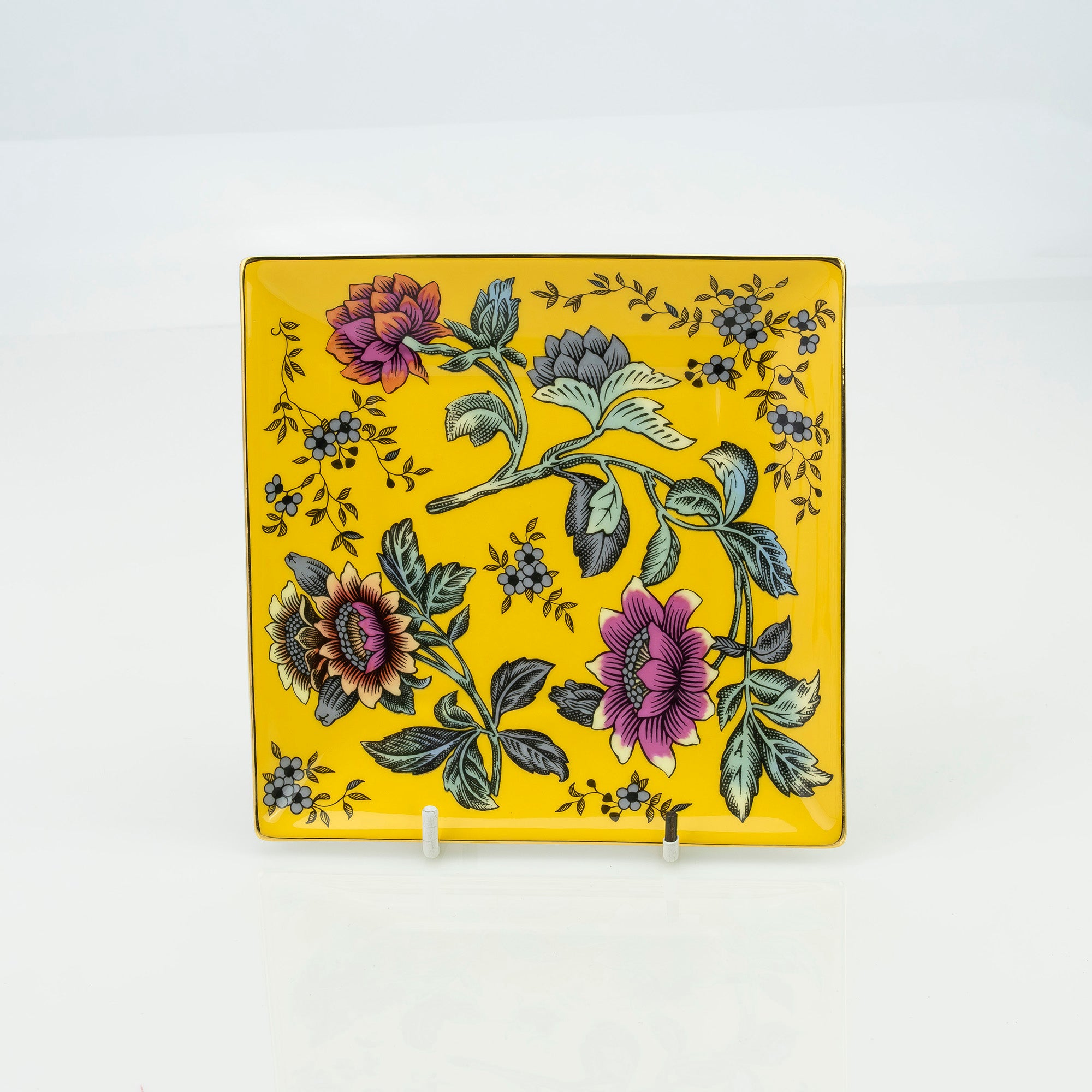 ウェッジウッド WEDGWOOD ワンダーラスト イエロー トンキン マグカップ＆スクエアトレイ セット  美品【箱付】