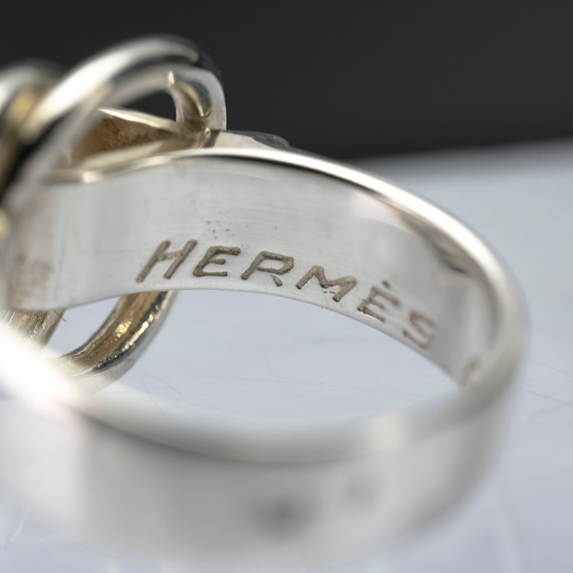 Hermès Deux Anneaux Ring, size 7-8 equivalent, Silver 925, Double Ring, Vintage, Unisex
