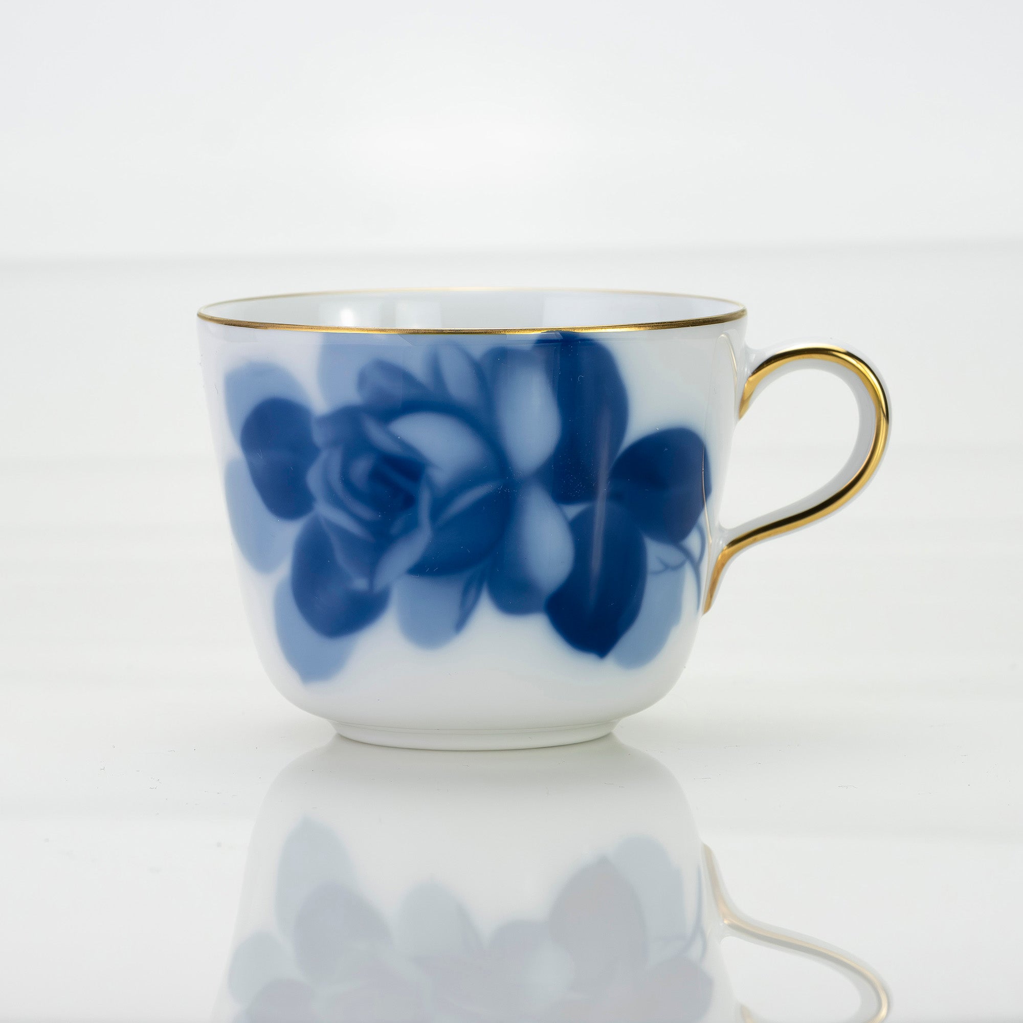 大倉陶園 ブルーローズ 8211 モーニングカップ＆ソーサー OKURA 白磁 青薔薇 コーヒーカップ 日本製 洋食器【箱付】(4)