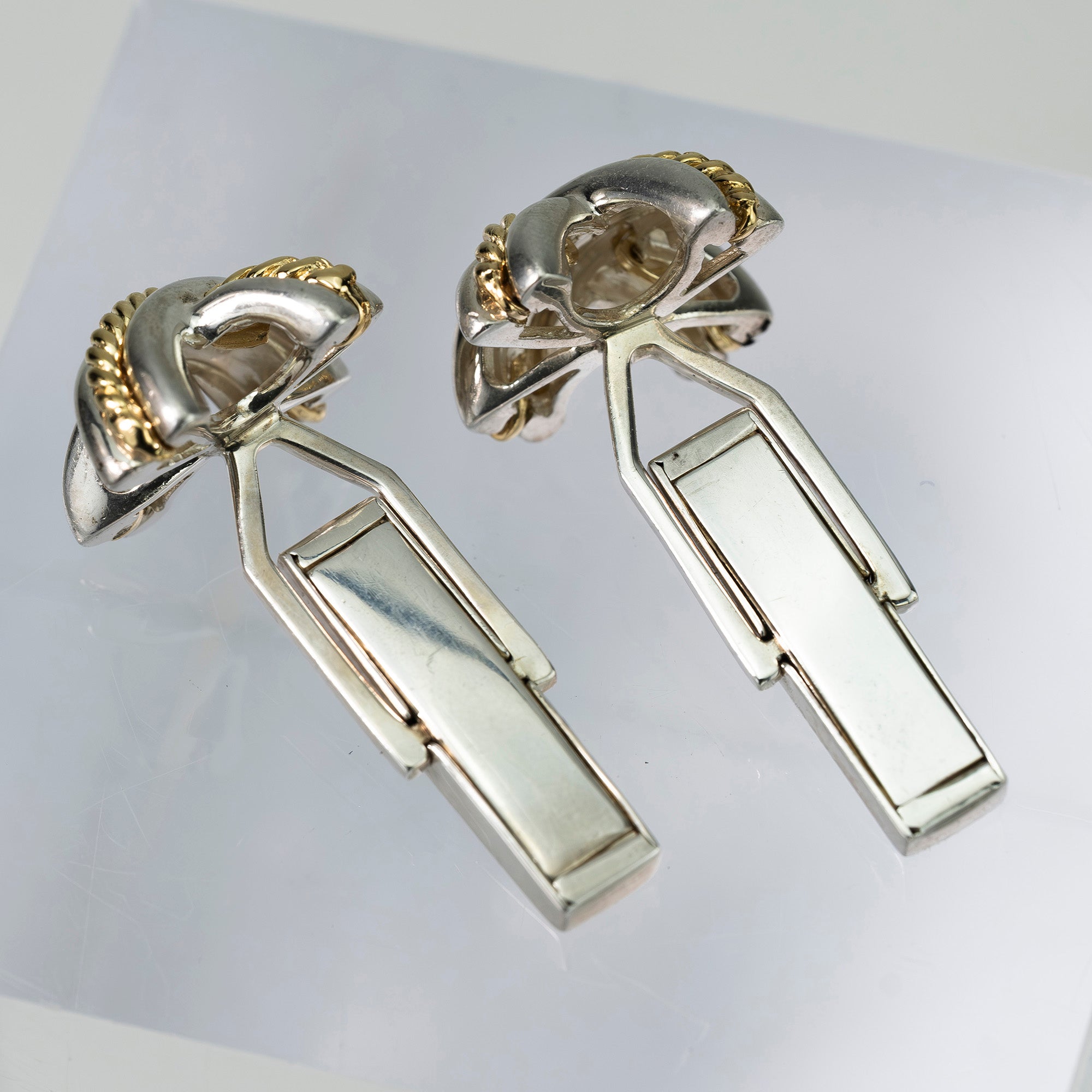 ティファニー TIFFANY & Co. シグネチャー カフス SV925 K18 コンビ クロスデザイン シルバー ゴールド メンズ アクセサリー