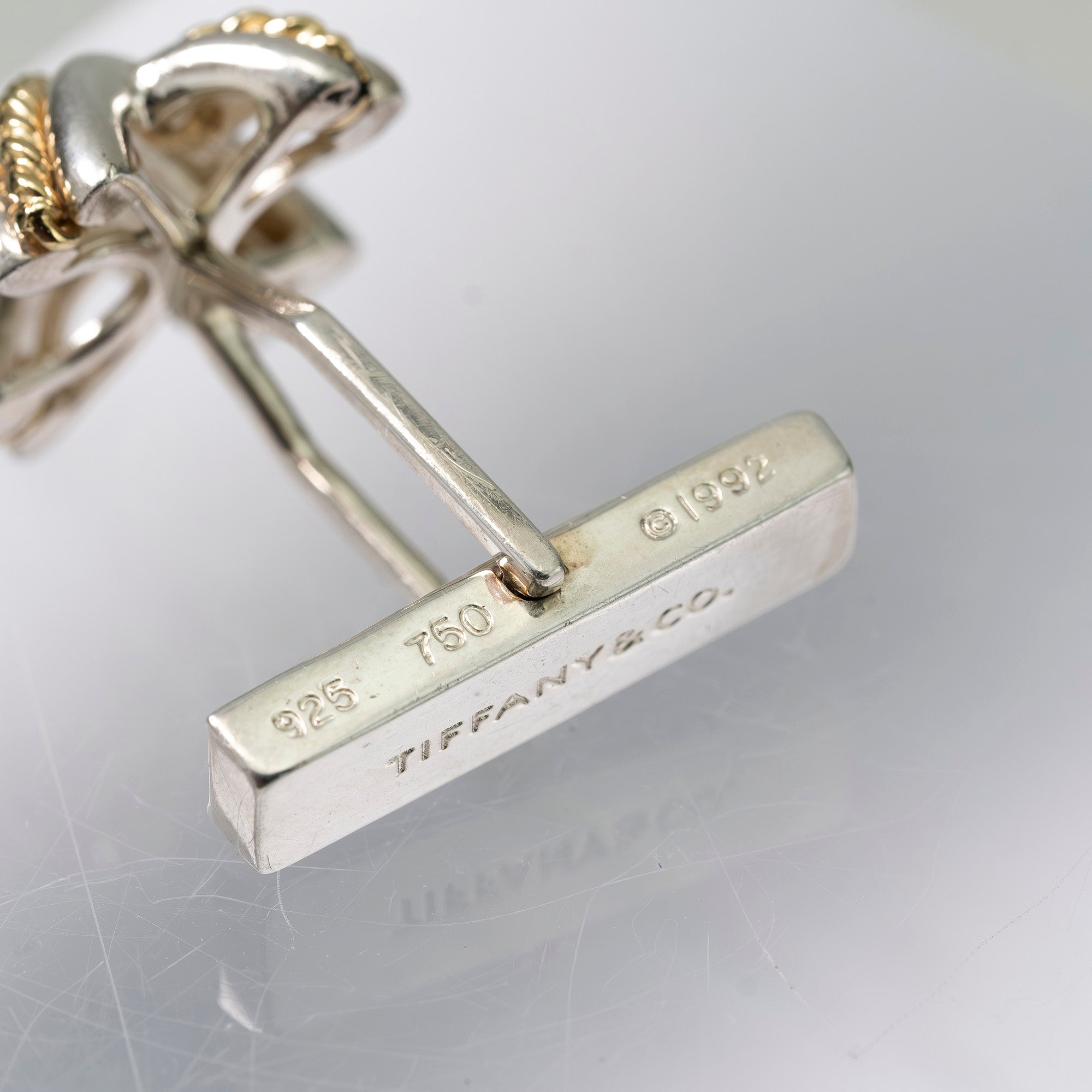 ティファニー TIFFANY & Co. シグネチャー カフス SV925 K18 コンビ クロスデザイン シルバー ゴールド メンズ アクセサリー