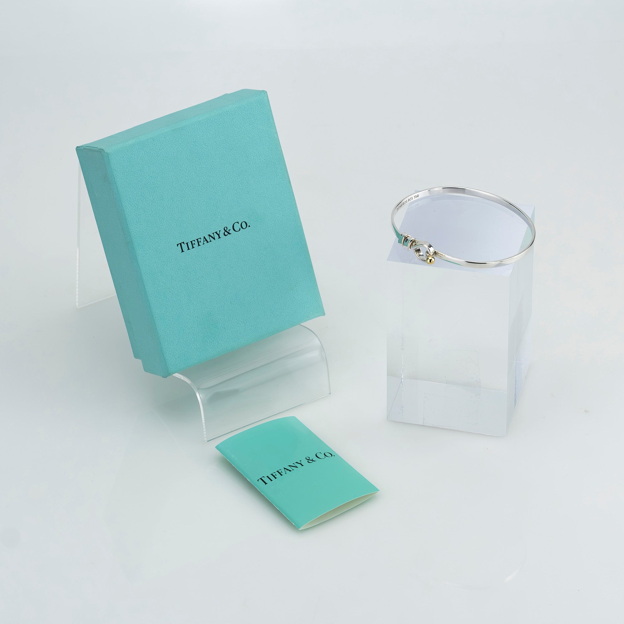 ティファニー TIFFANY&Co. フック＆アイ ラブノット バングル シルバー ゴールド コンビ 925 750【箱付】