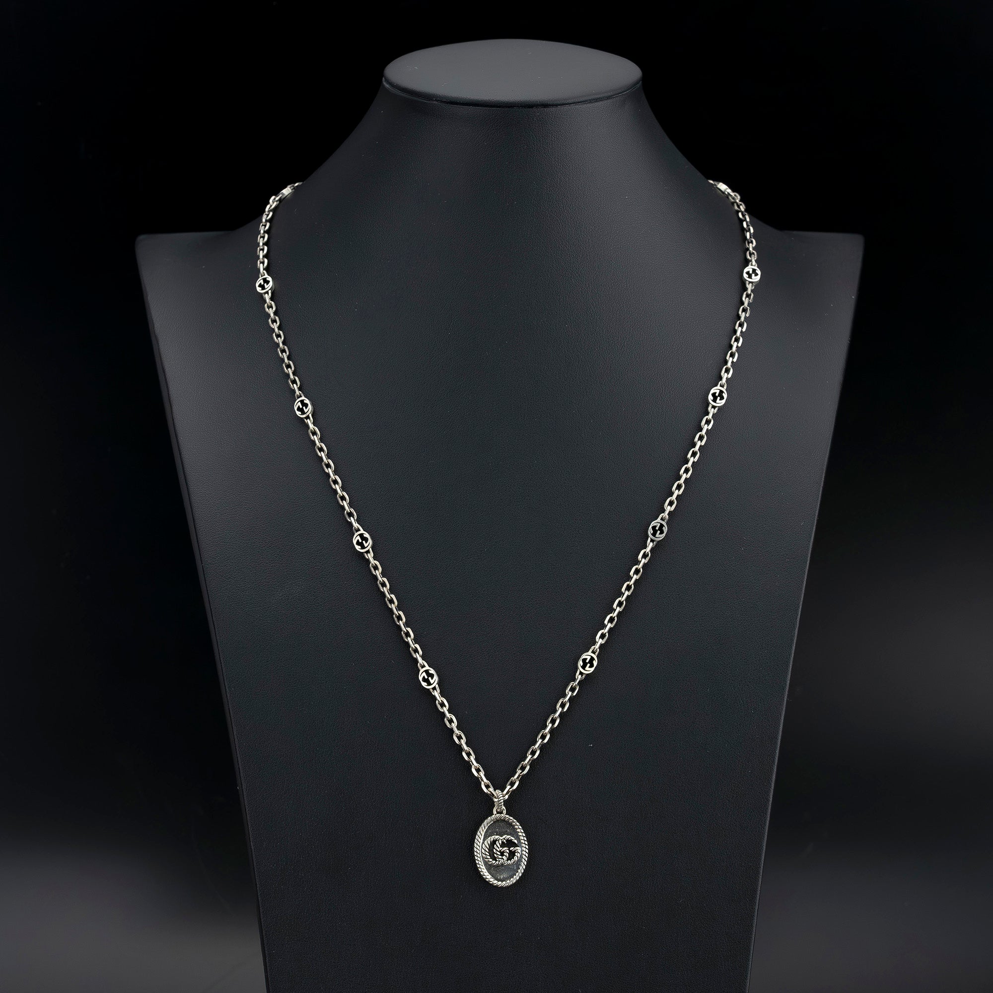 グッチ GUCCI インターロッキングG ダブルG ネックレス シルバー925【箱・保存袋付】