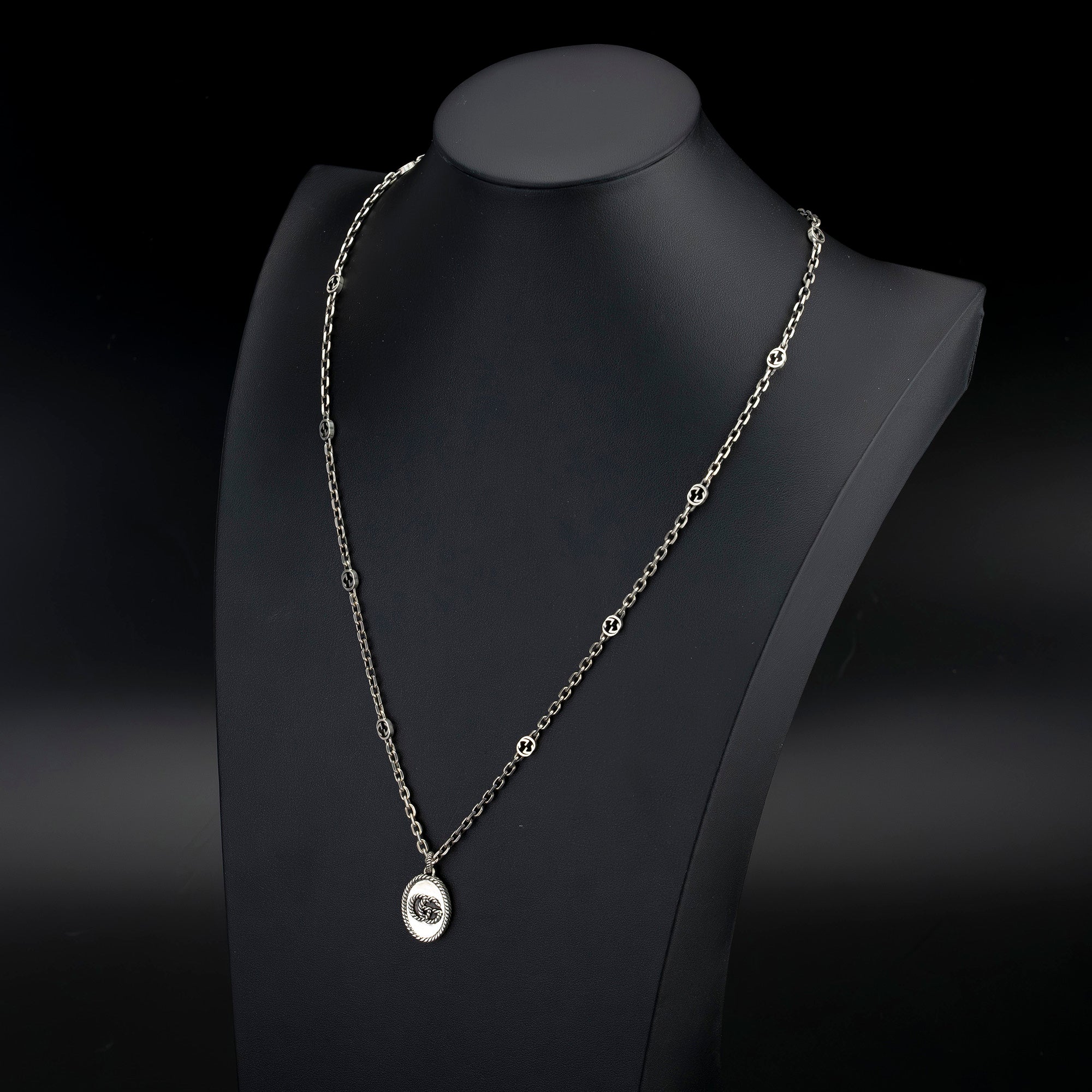 グッチ GUCCI インターロッキングG ダブルG ネックレス シルバー925【箱・保存袋付】