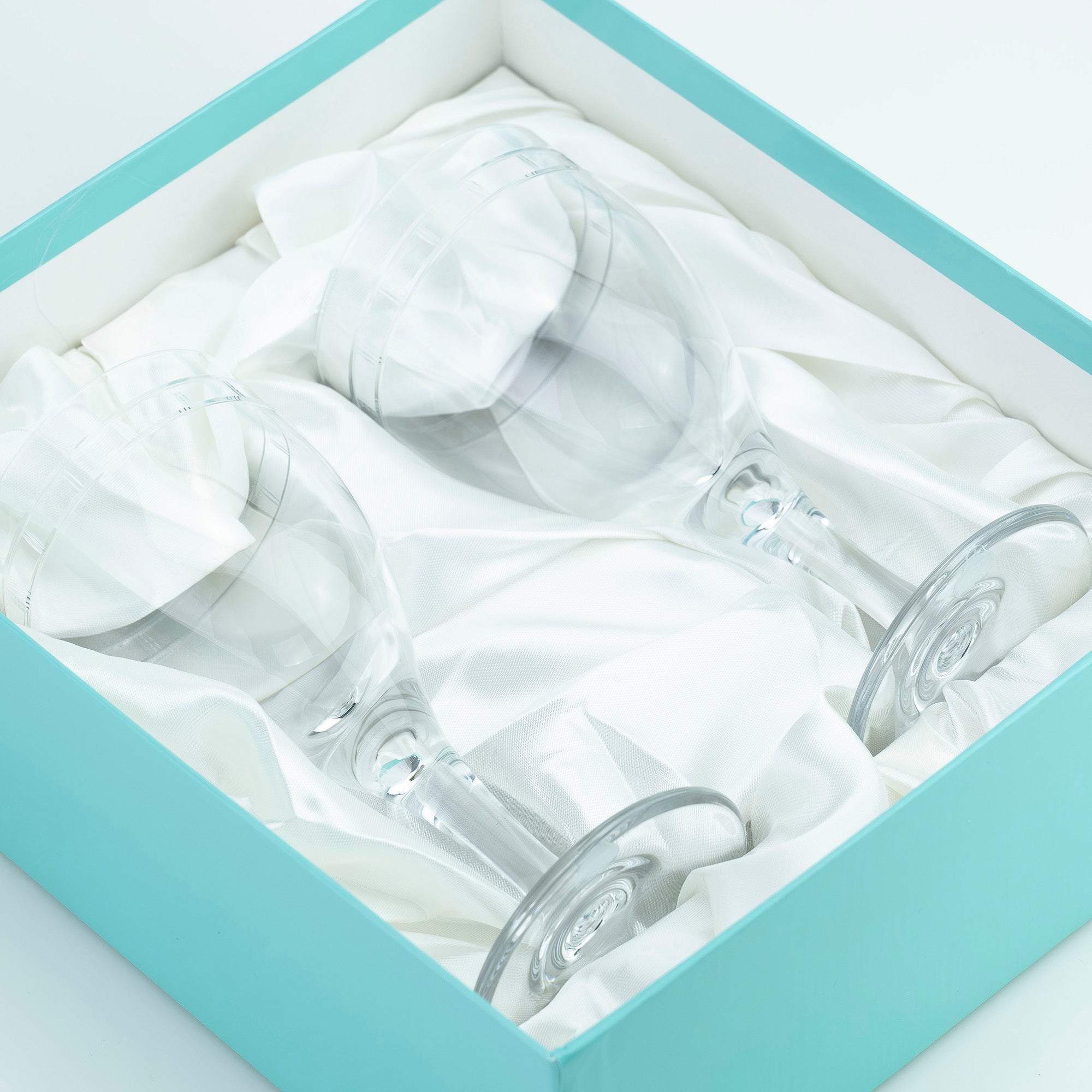 ティファニー TIFFANY&Co. アトラス ペア ワイングラス クリスタル ローマンインデックス シンプルモダン 美品 【箱付】(2)