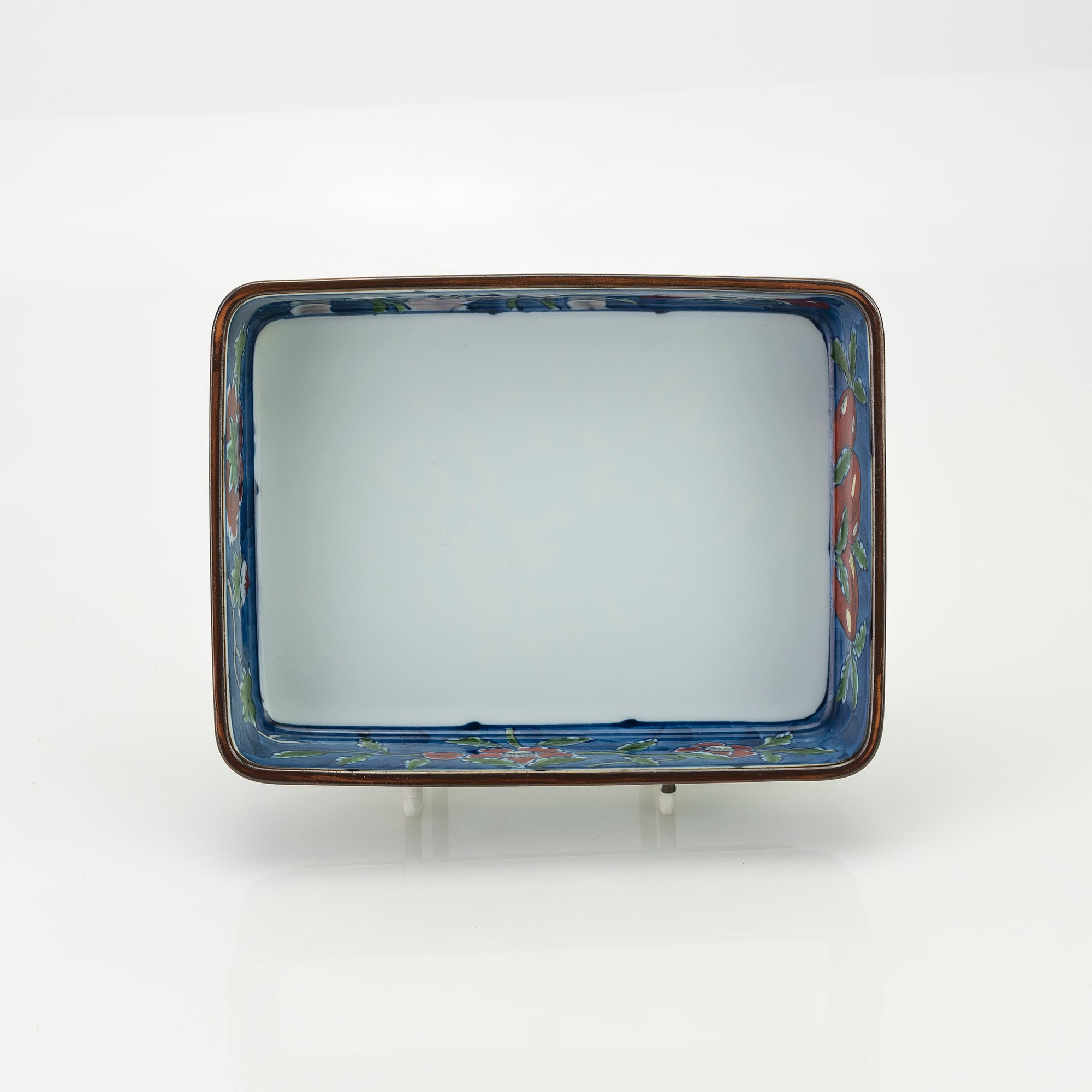 舘林源右衛門 作 染錦古代花鳥図 角鉢2 醤油皿2 二組セット 有田焼 源右衛門窯