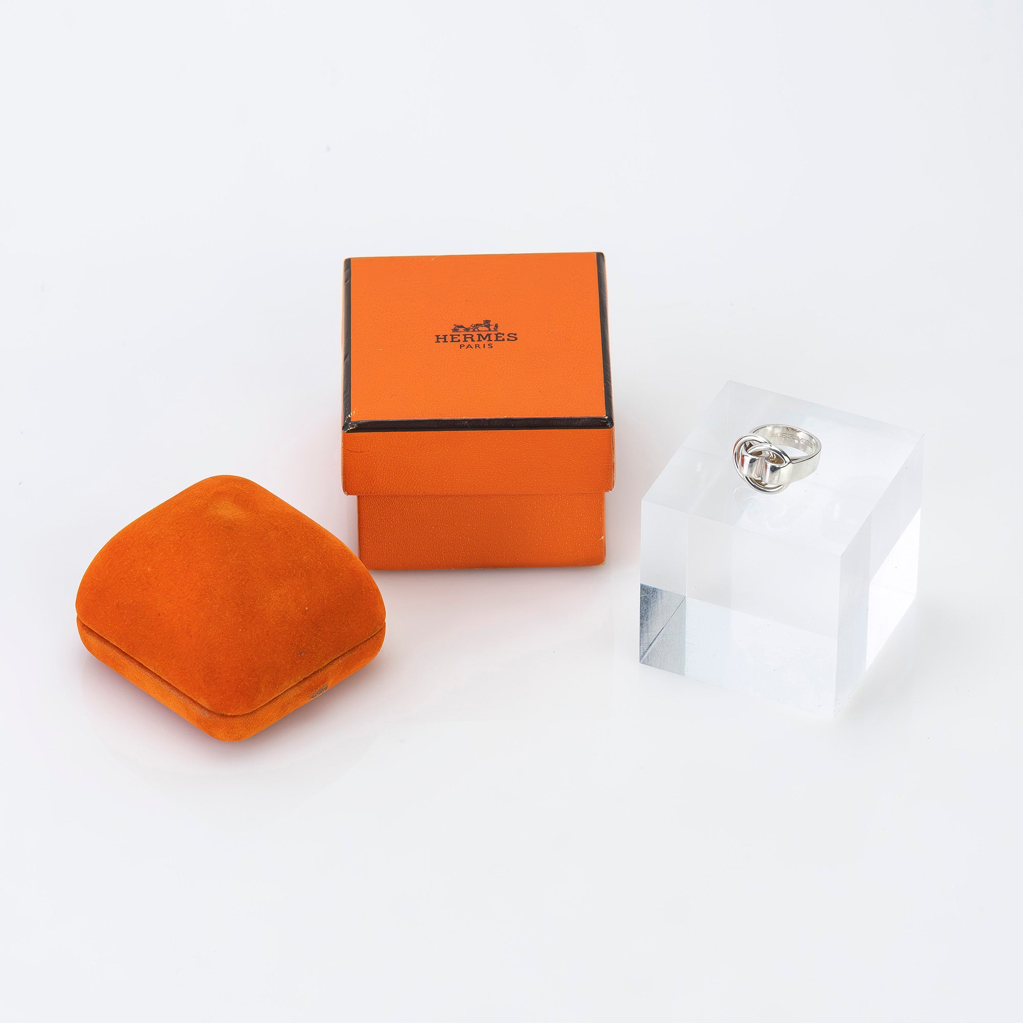 エルメス ドゥザノー リング 8号 シルバー925 Deux Anneaux ヴィンテージ 指輪 【専用ケース・箱付】