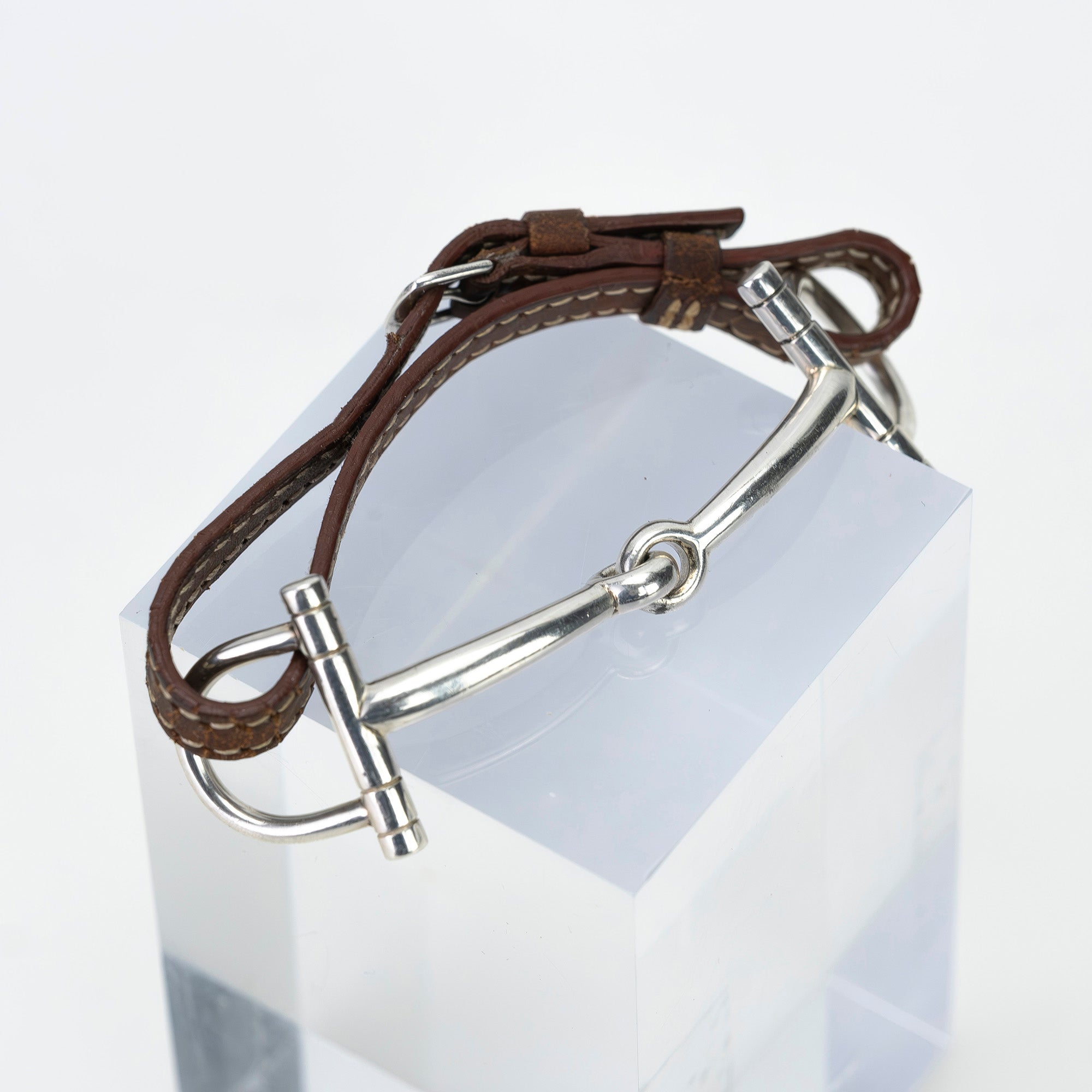 エルメス HERMES ホースビット ブレスレット ヴィンテージ シルバー925 レザー コンビ ユニセックス