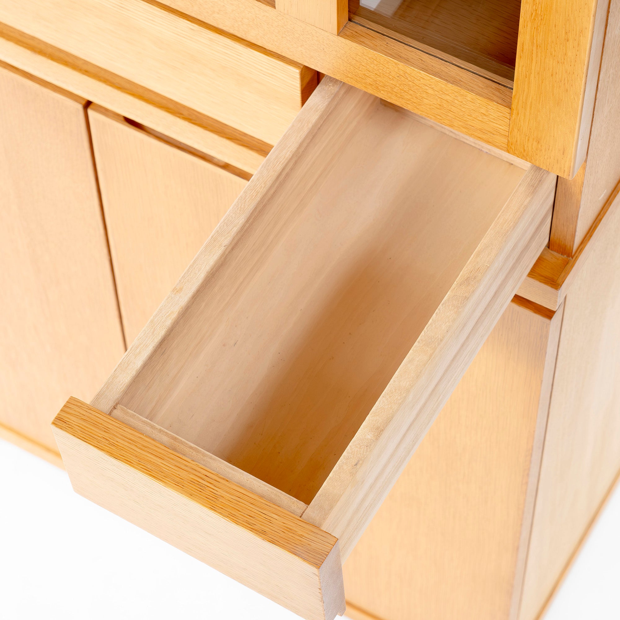 Kashiwa Woodwork KASHIWA China Cabinet, Kitchen Board, 170cm Wide, Oak Wood, Lattice Glass, Hida Japanese Furniture, Large Capacity, Japanese Modern, Natural Modern, Nordic, Living Room Storage