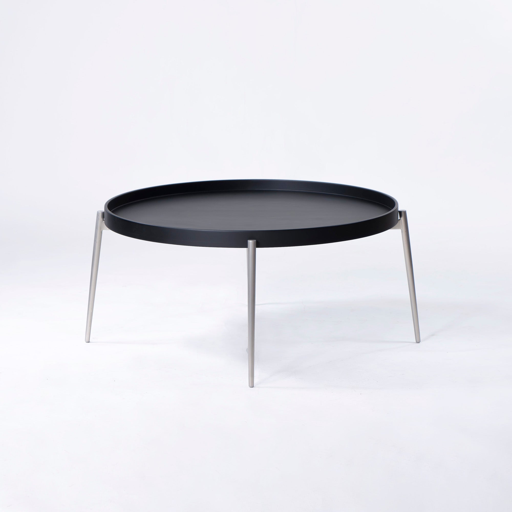 BoConcept Vera コーヒーテーブル マットブラック ブラッシュドスチール 円形 φ90cm