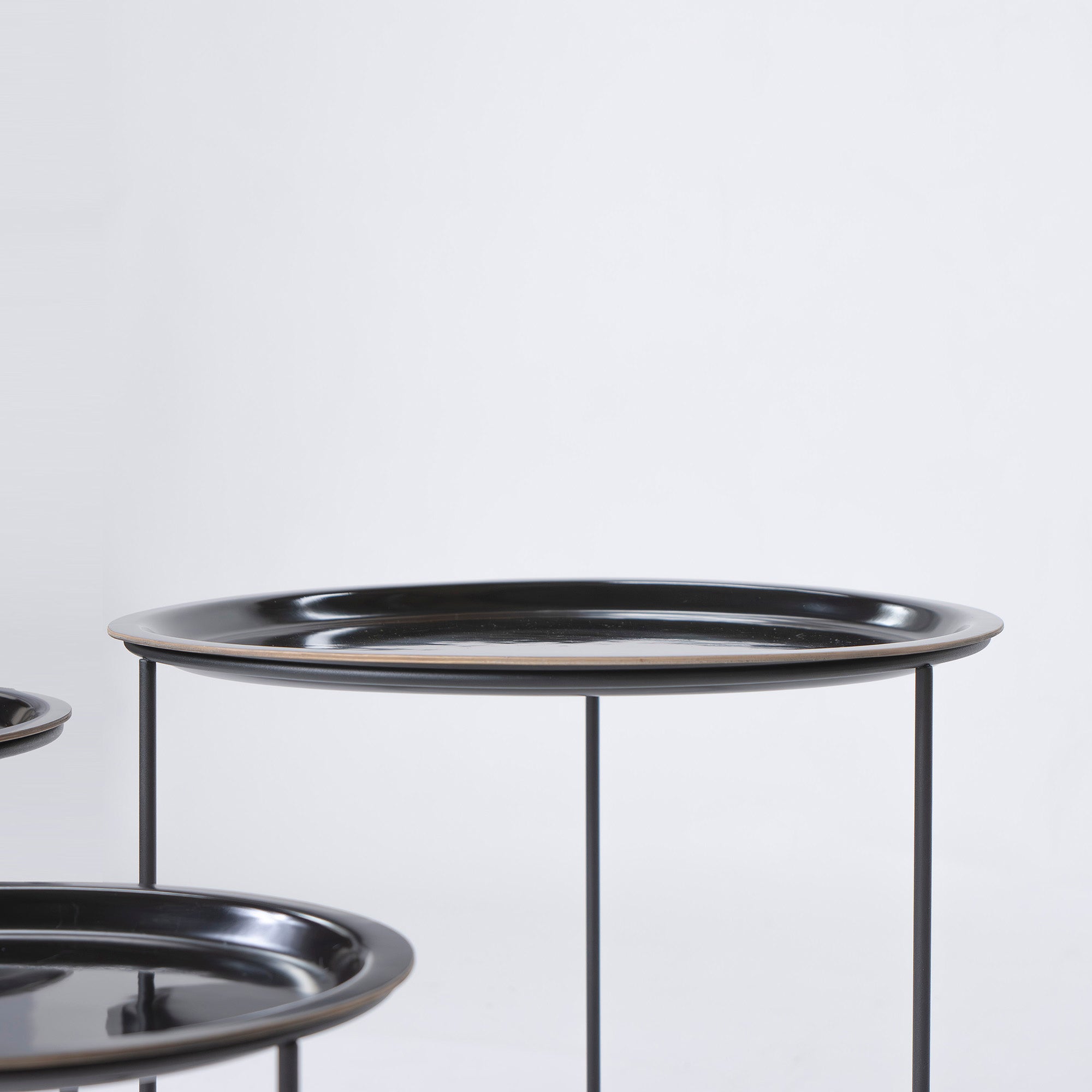 BoConcept Cartagena ネストテーブル 3点セット ブラックラッカー スチール 円形