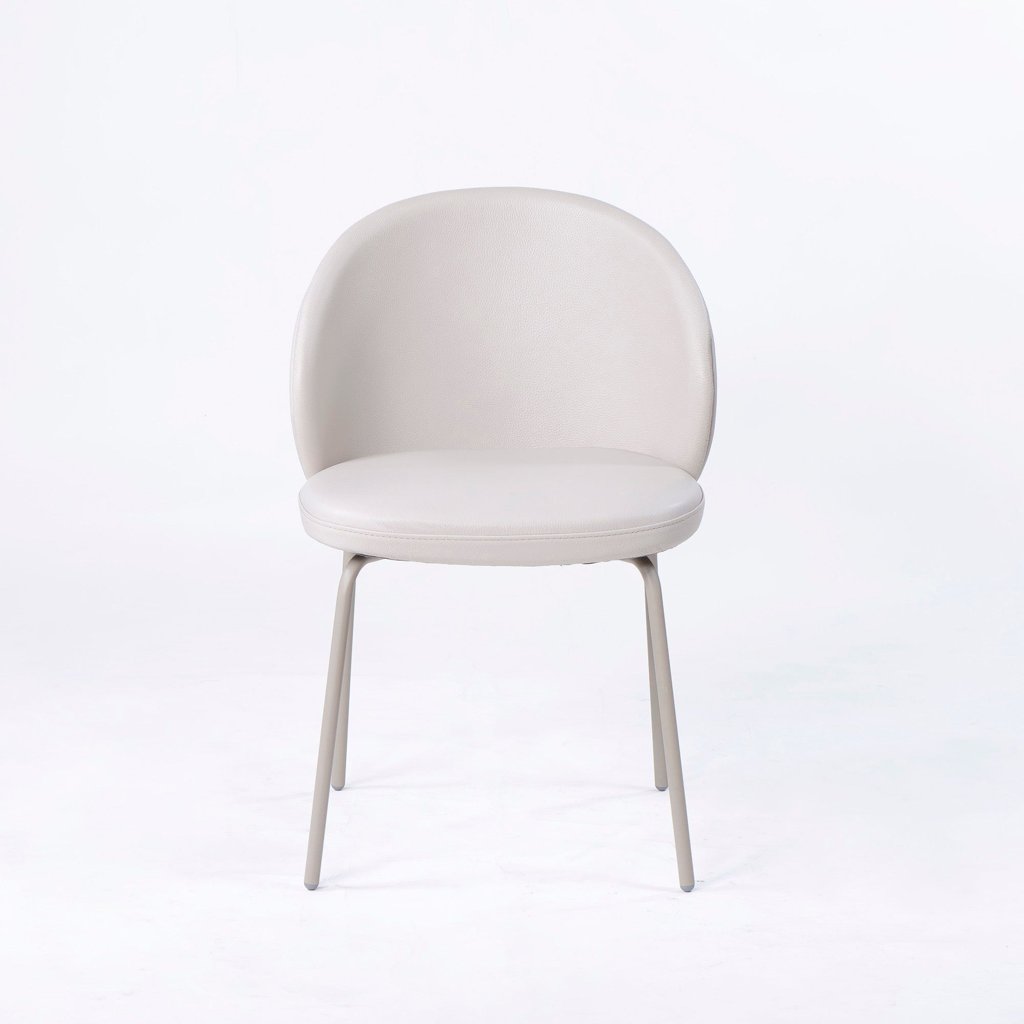 BoConcept Princeton ダイニングチェア(2) レザー ライトベージュ系 マットアッシュグレー メタル脚