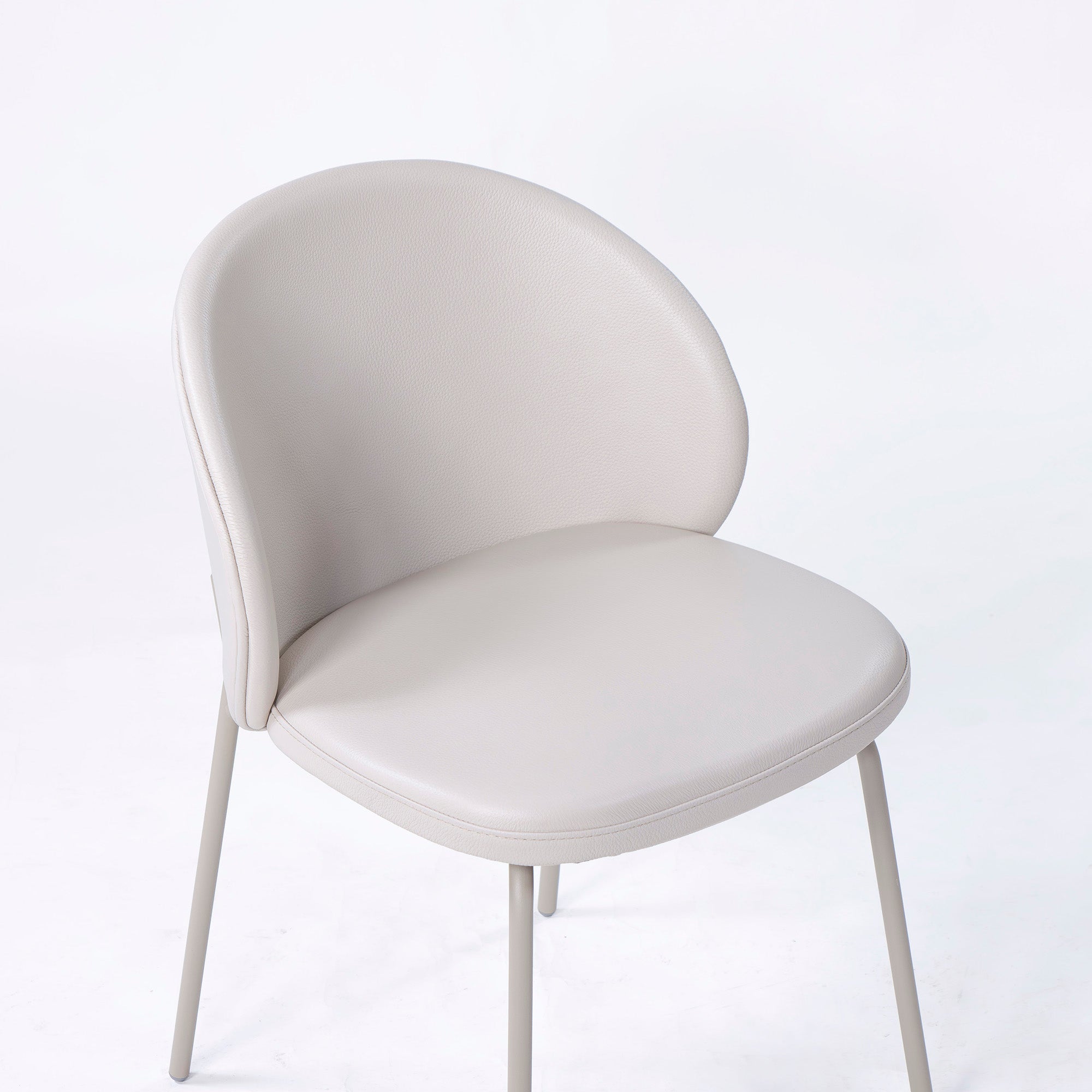 BoConcept Princeton ダイニングチェア(2) レザー ライトベージュ系 マットアッシュグレー メタル脚