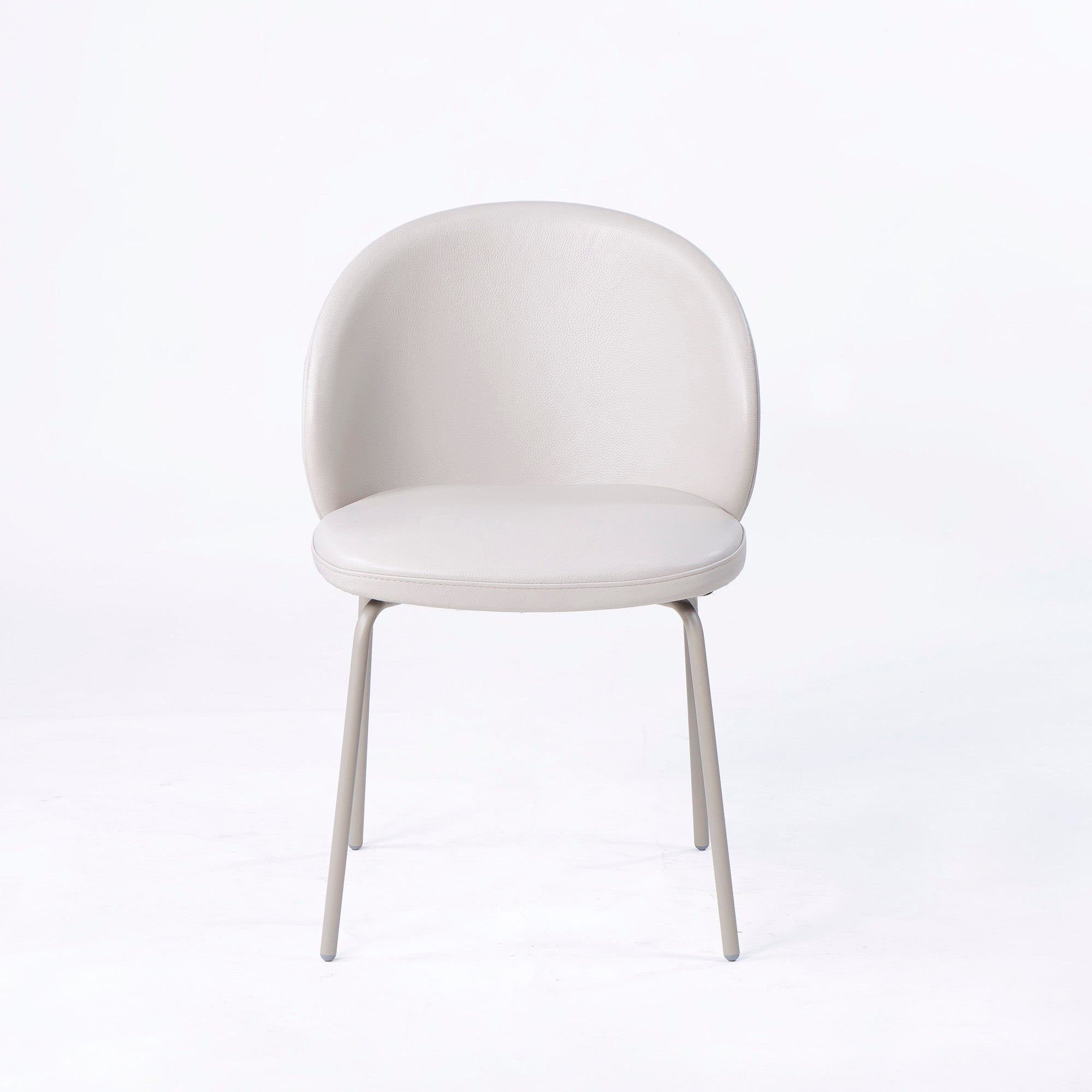 BoConcept Princeton ダイニングチェア(3) レザー ライトベージュ系 マットアッシュグレー メタル脚