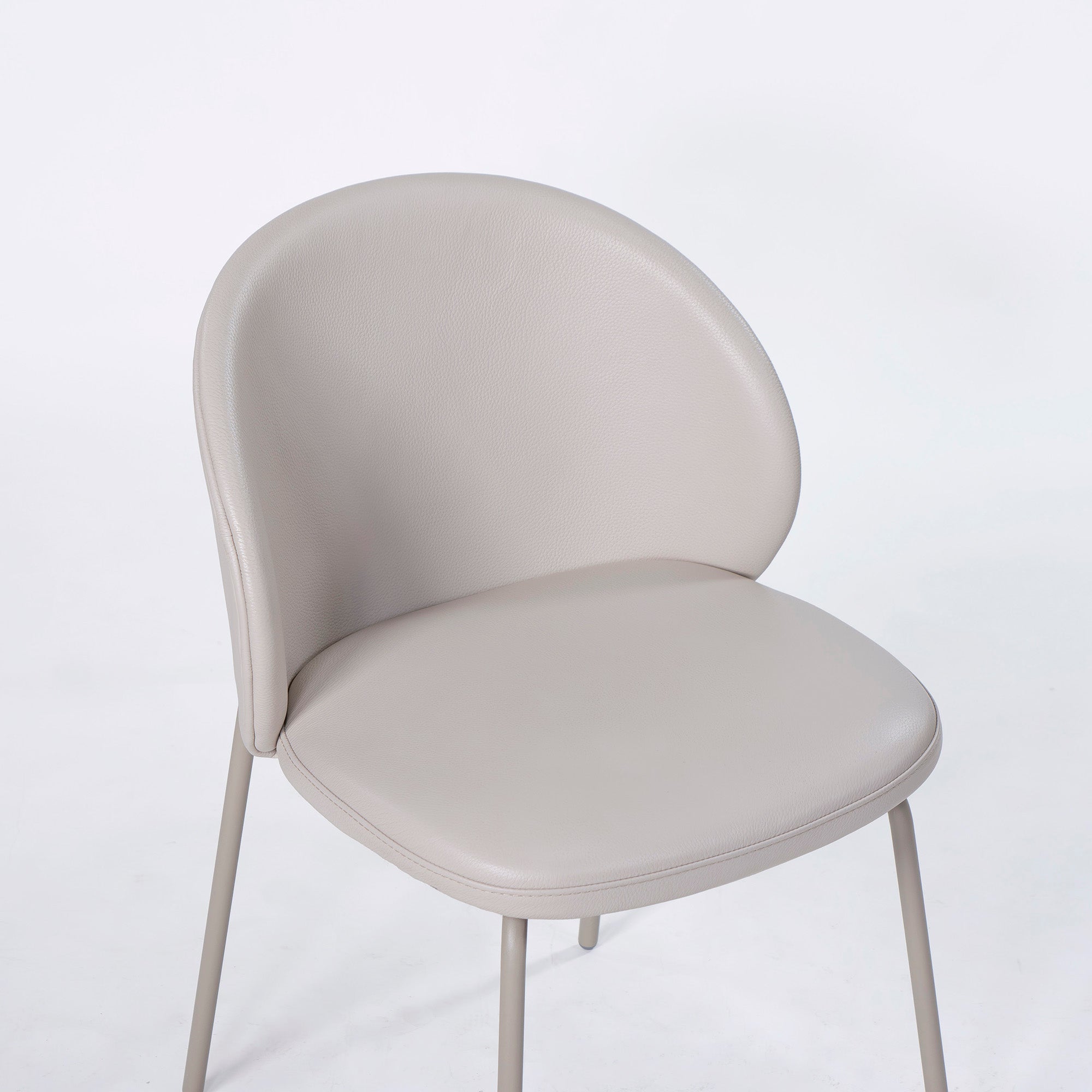 BoConcept Princeton ダイニングチェア(3) レザー ライトベージュ系 マットアッシュグレー メタル脚