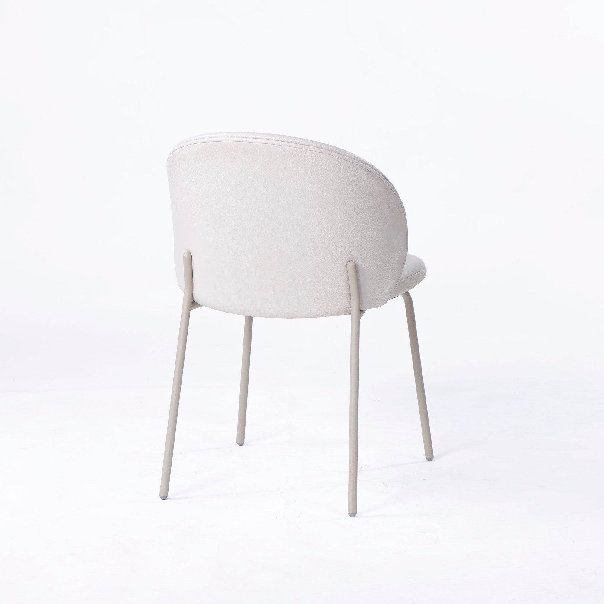 BoConcept Princeton ダイニングチェア(3) レザー ライトベージュ系 マットアッシュグレー メタル脚