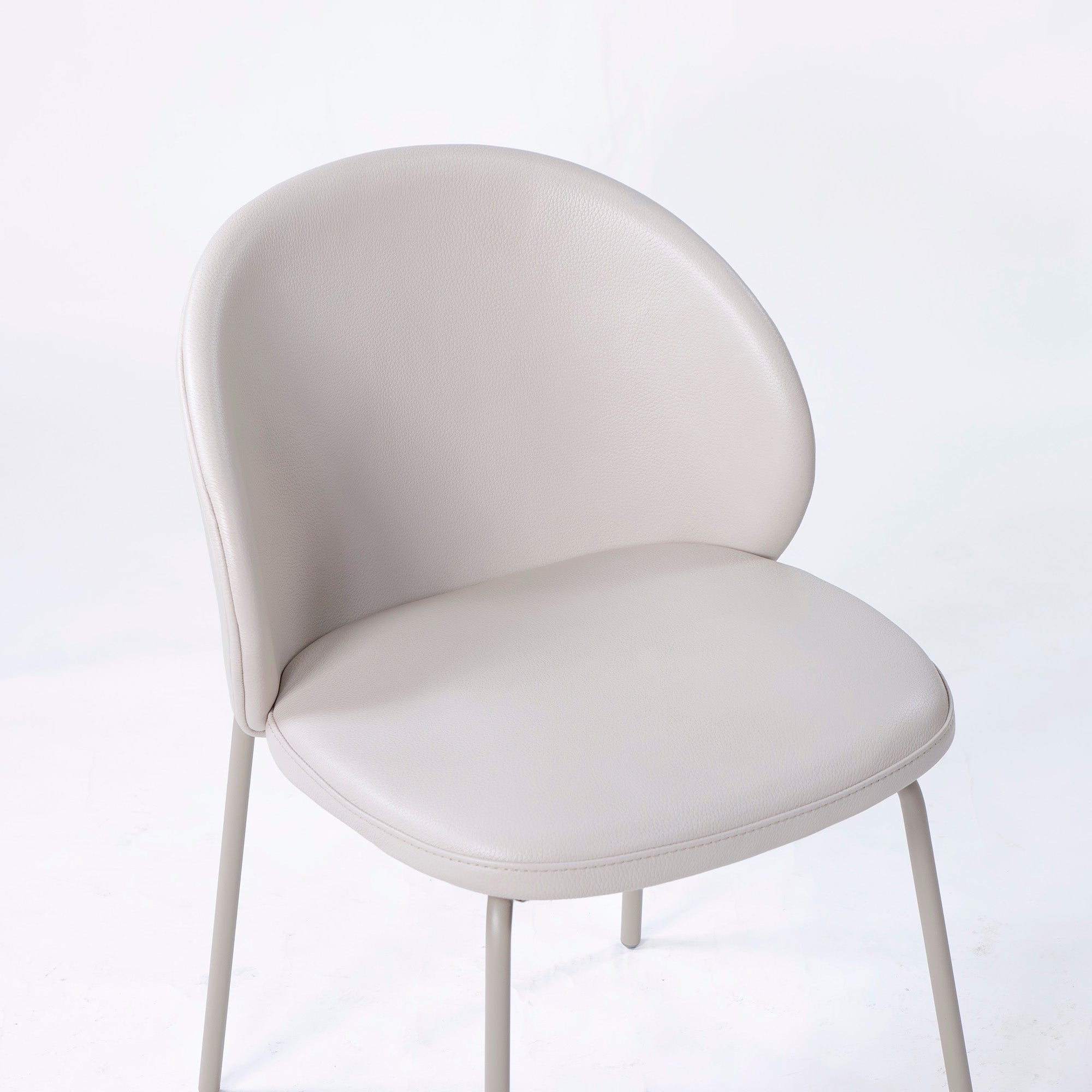 BoConcept Princeton ダイニングチェア(4) レザー ライトベージュ系 マットアッシュグレー メタル脚