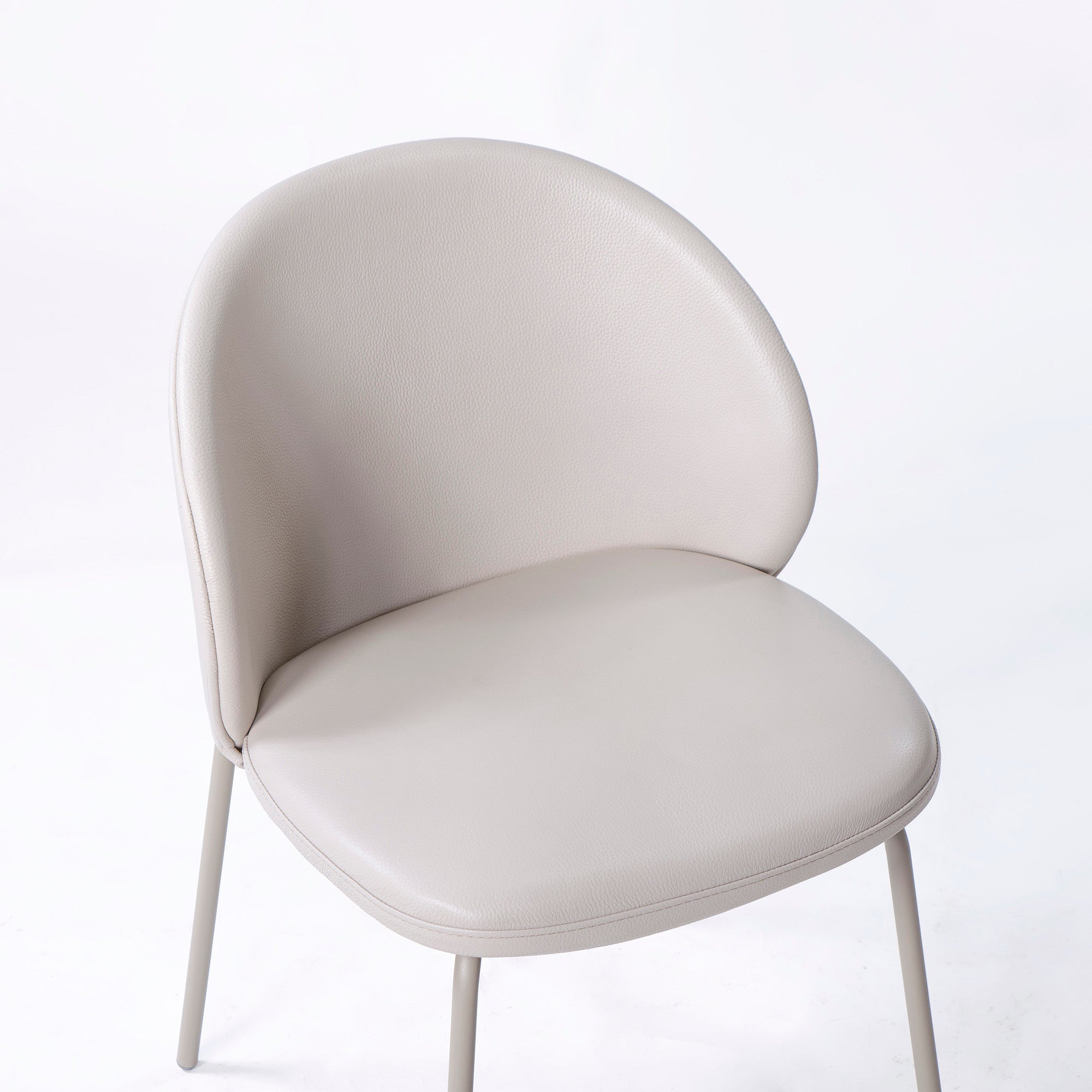 BoConcept Princeton ダイニングチェア(5) レザー ライトベージュ系 マットアッシュグレー メタル脚