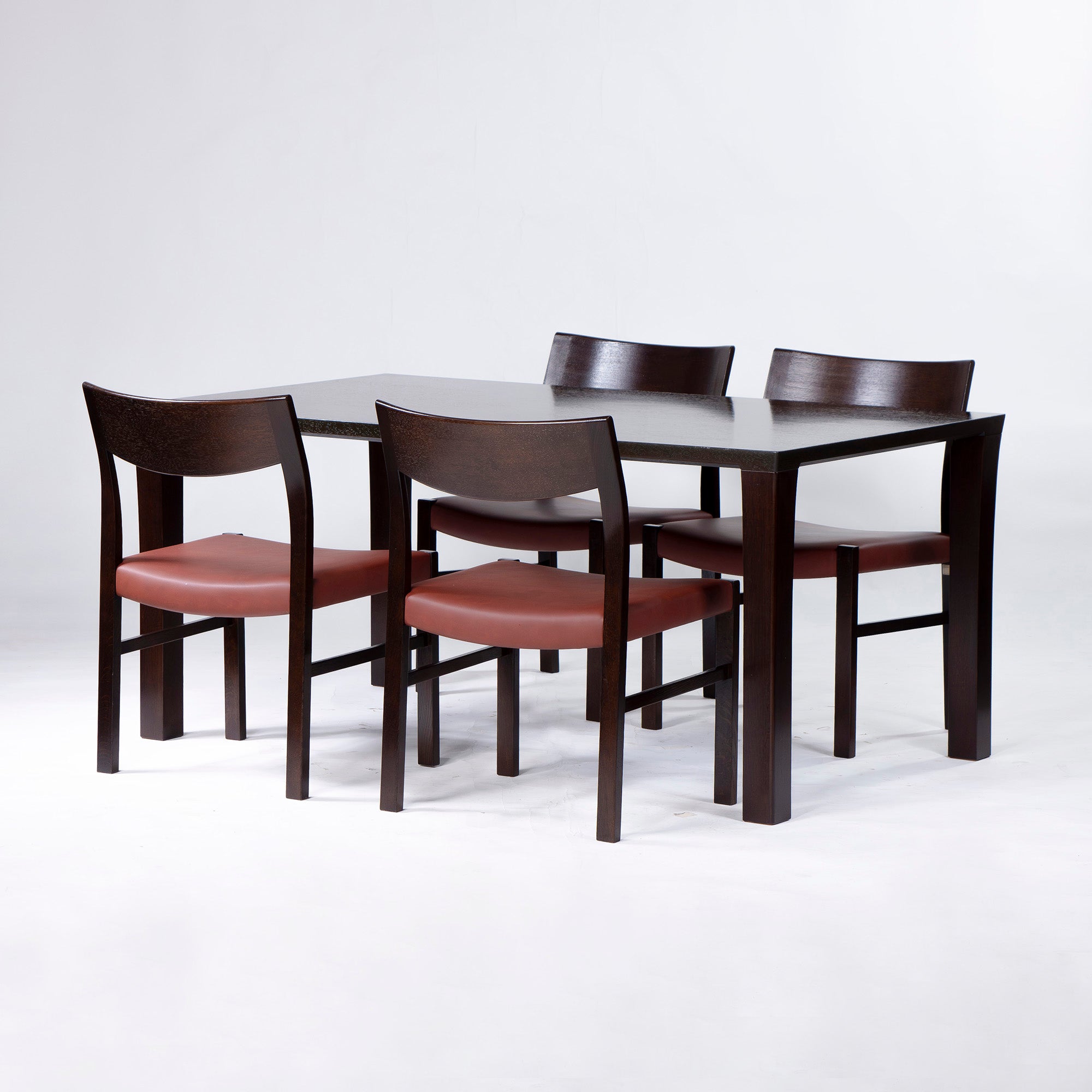 ◆東京都内限定配送◆CondeHouse LEGGERO ダイニング5点セット サイドチェア4脚 ダイニングテーブル タモ材 PUレザー